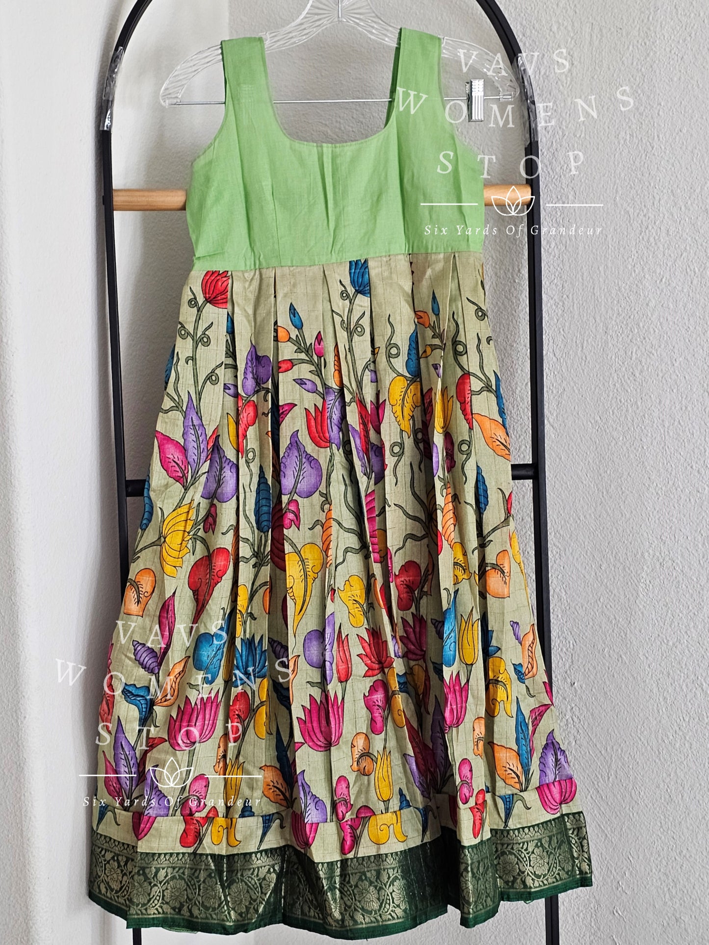 Kalamkari Print Silk Lehenga - Blouse