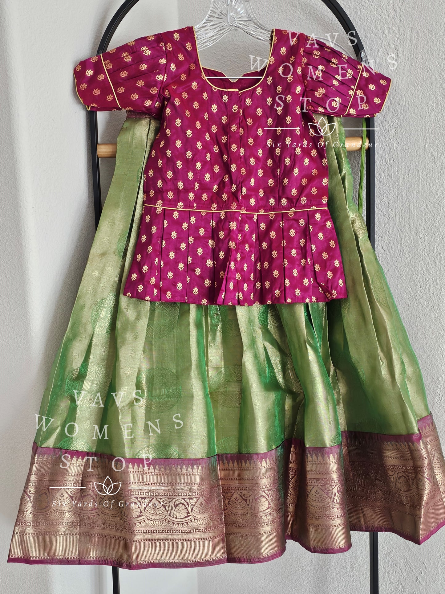 Tissue Benarasi Silk Lehenga - Blouse