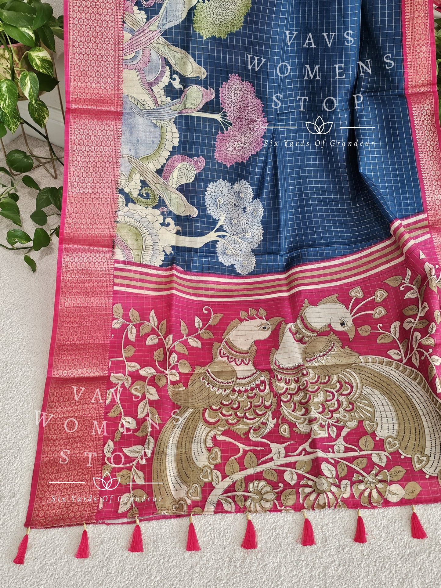 Soft Dola Semi Silk Kalamkari Print Saree