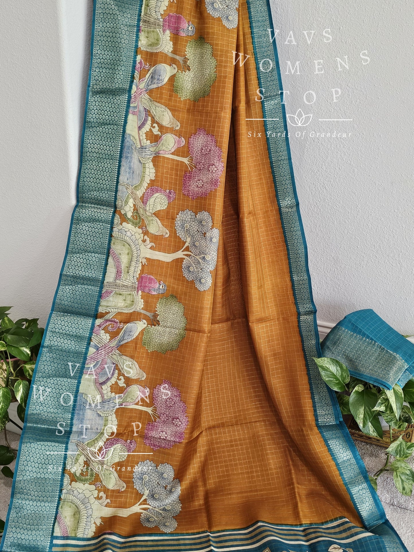 Soft Dola Semi Silk Kalamkari Print Saree