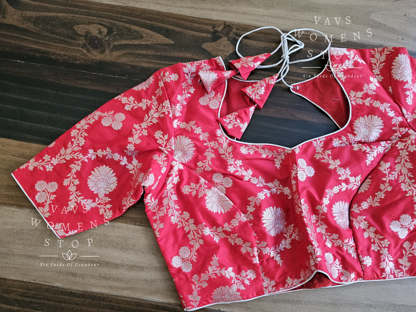 Red Benarasi Silk Blouse