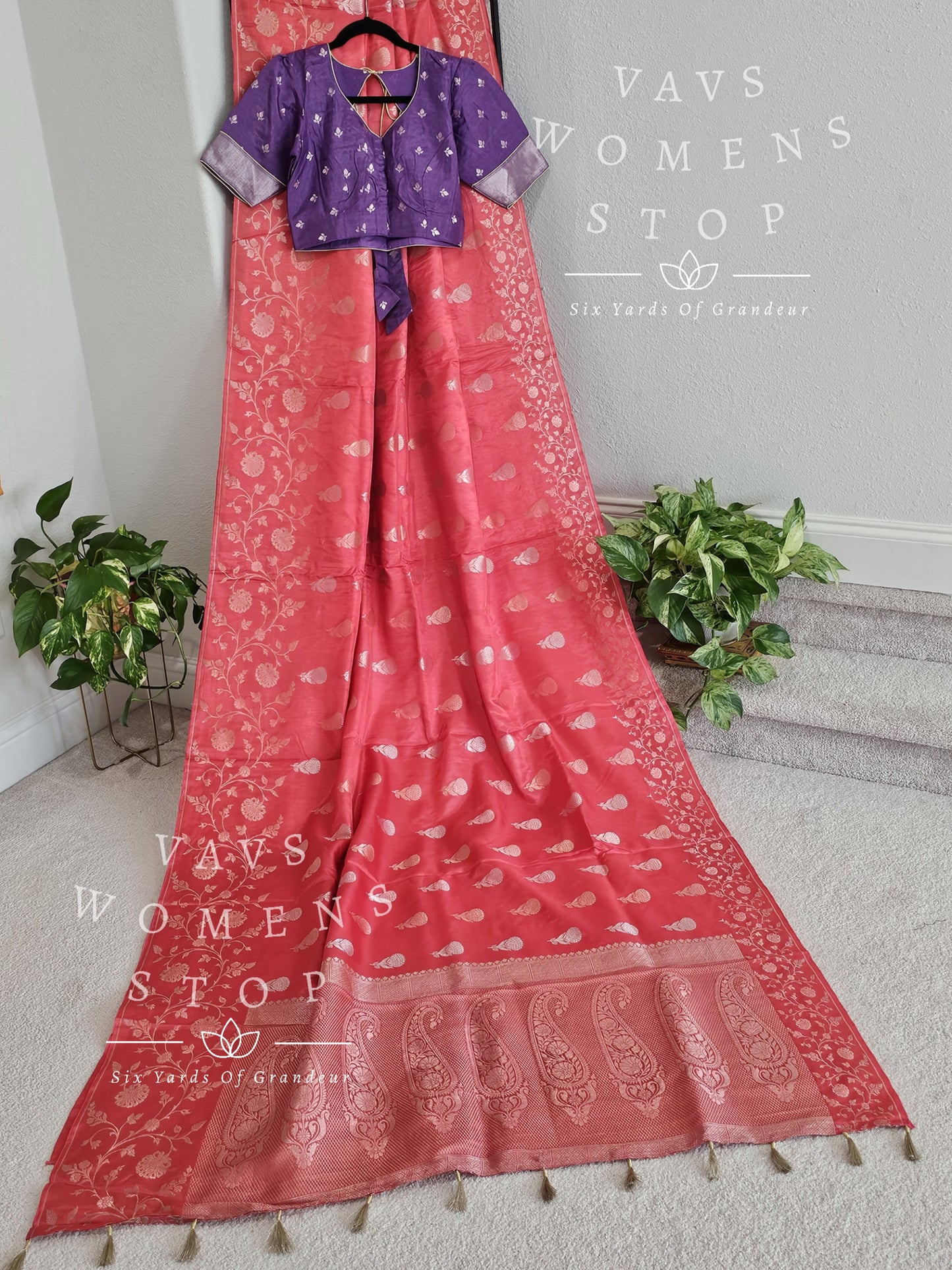 Soft Crepe Silk Style Saree - Blouse