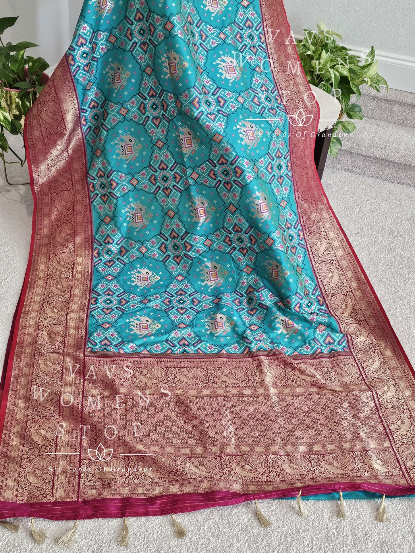 Designer Patola Benarasi Soft Silk saree - Blouse
