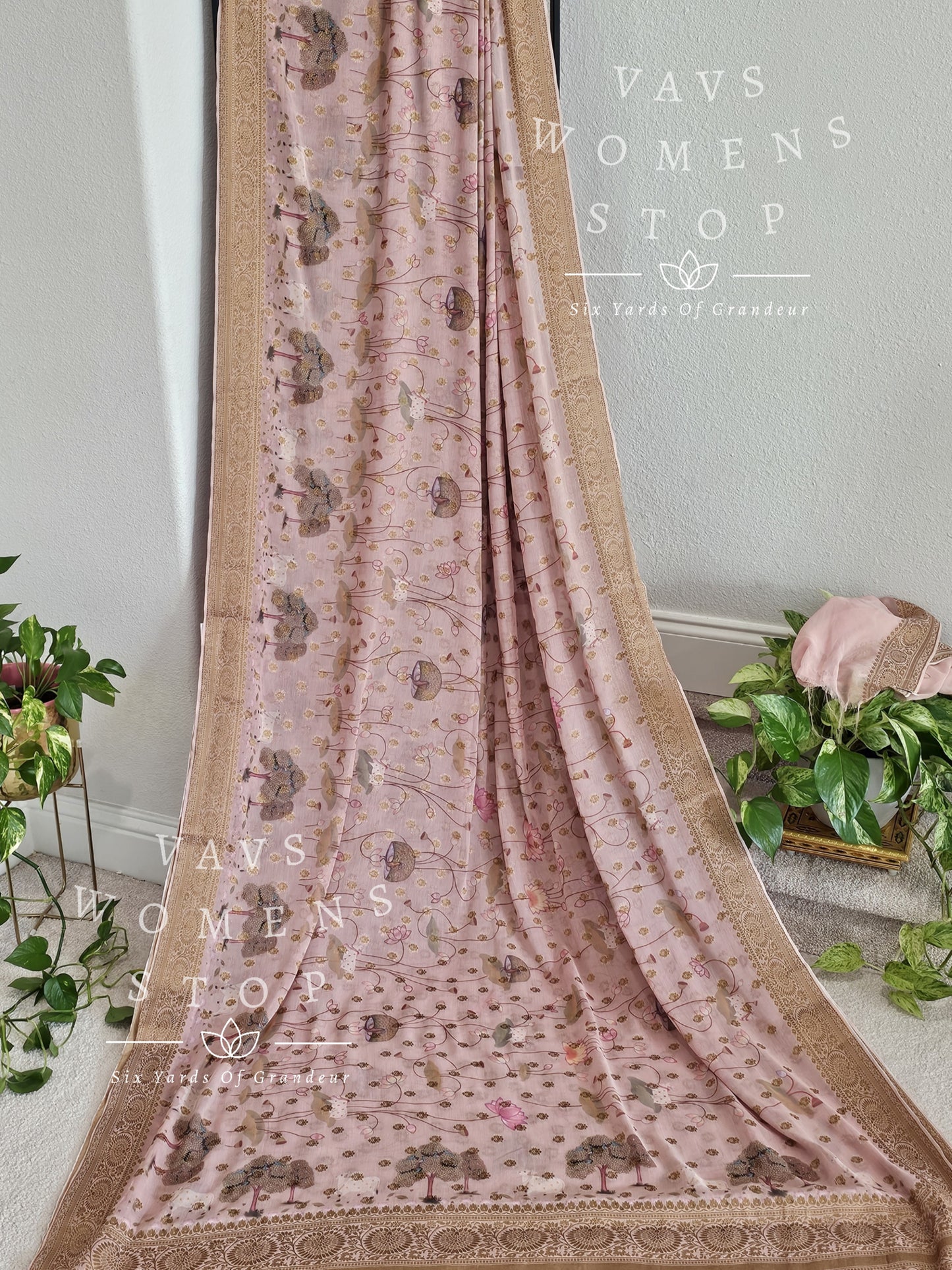 Georgette Chiffon Pichwai Prints Saree