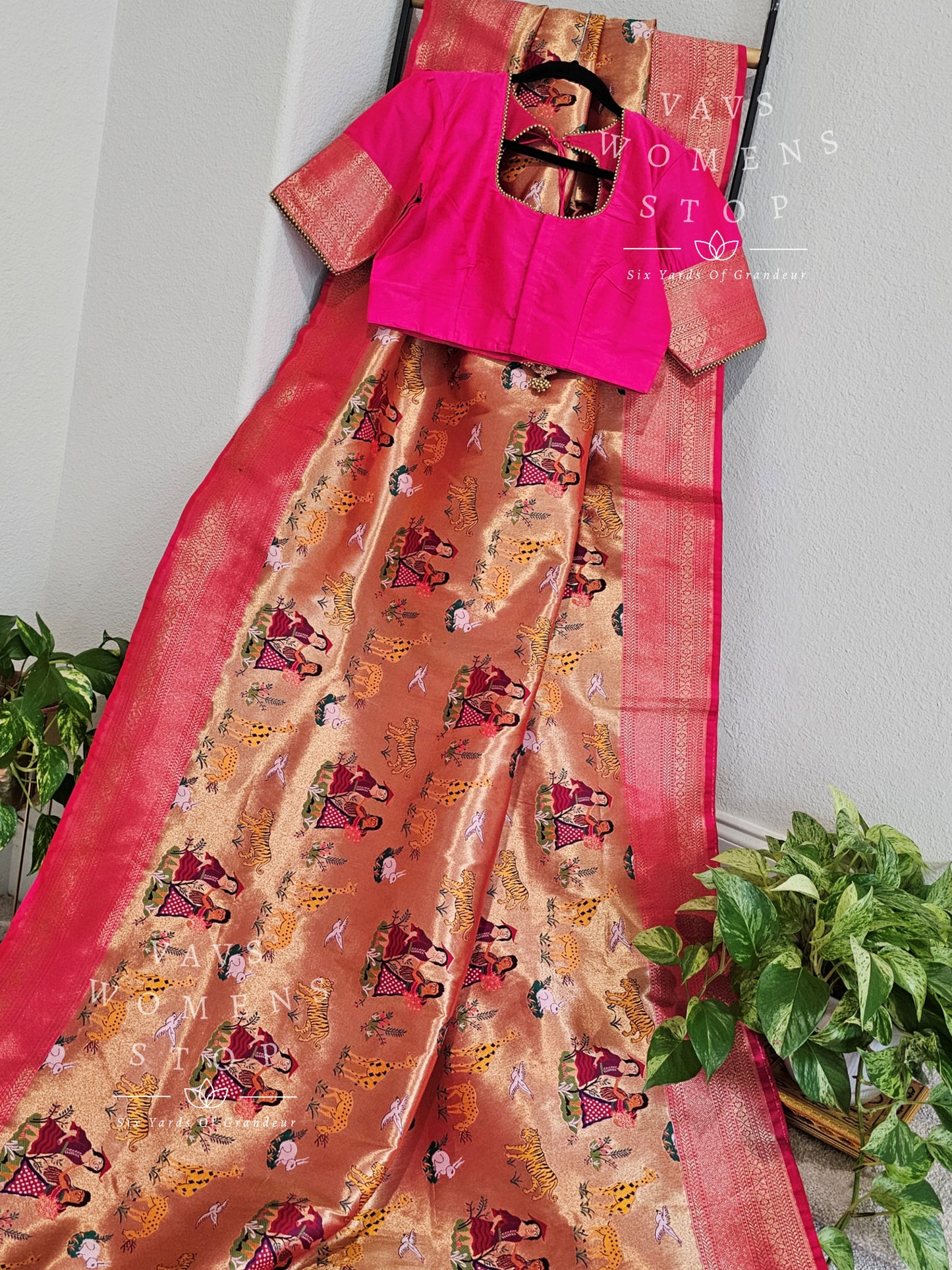 Paithani Style Tissue Benarasi Saree - Blouse