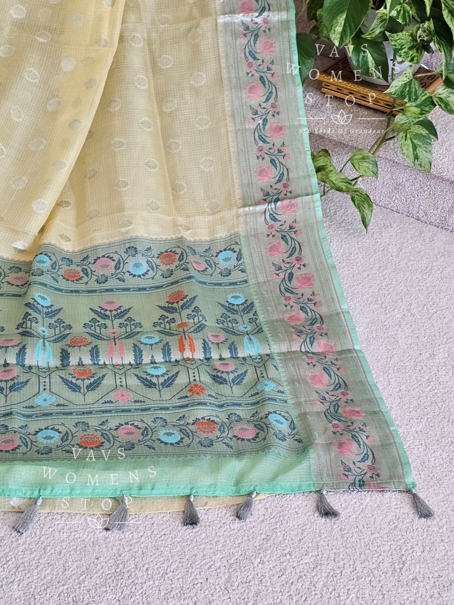 Fine Quality Pure Kota Silk Paithani Border Saree