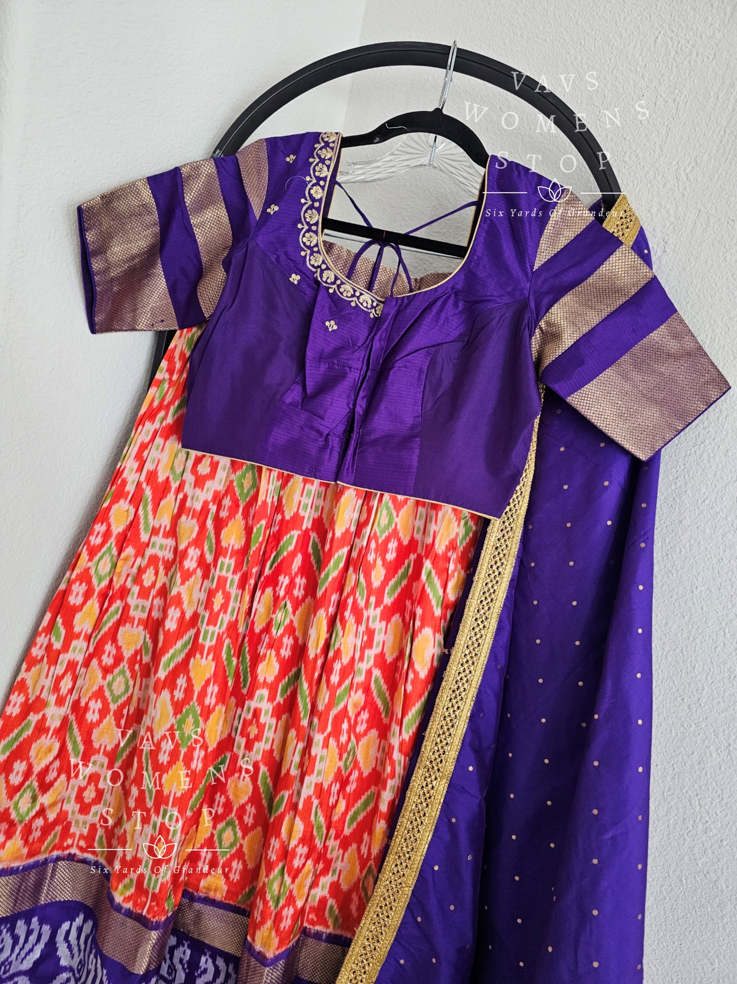 Pure Ikkat Silk Langa Voni Set