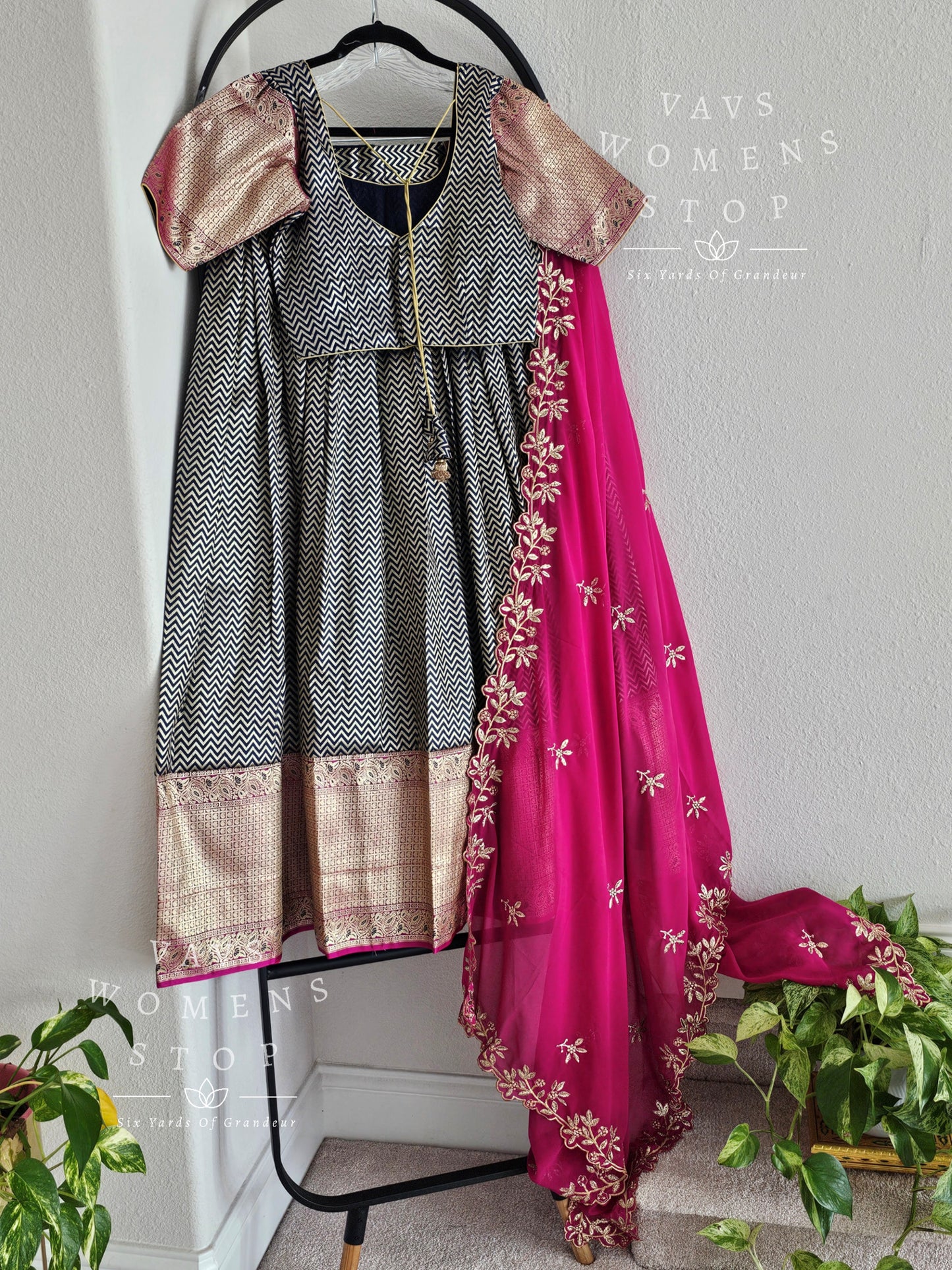 Satin Benarasi Lehenga / Half Saree Complete Set Blouse