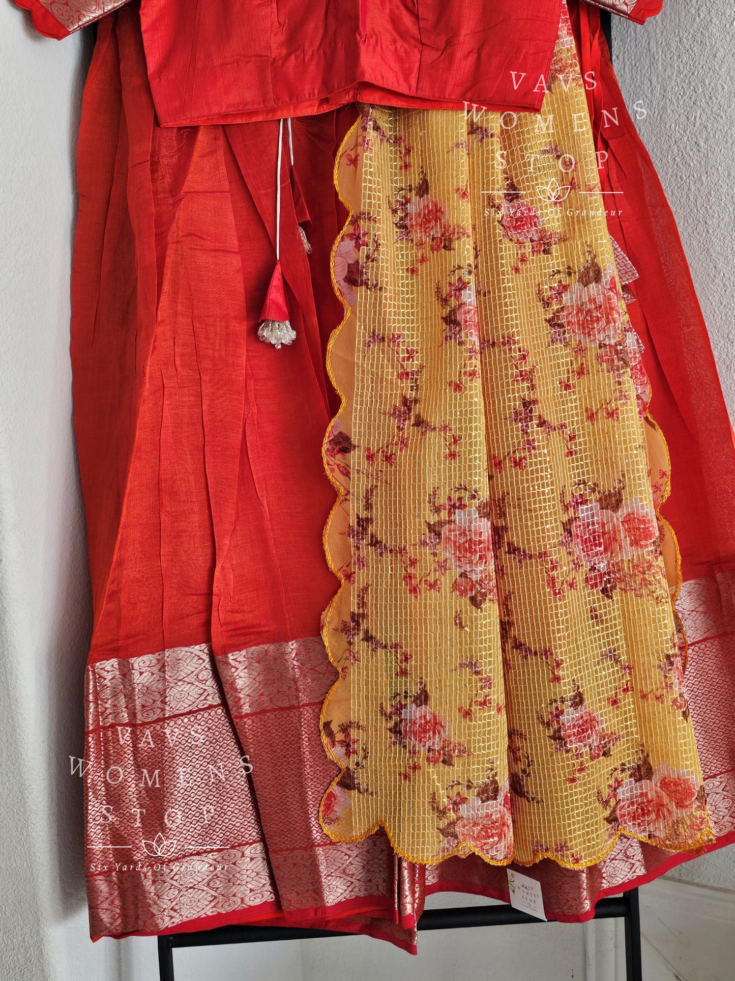 Mangalagiri Kanchi Border Half Saree/ Lehenga Set