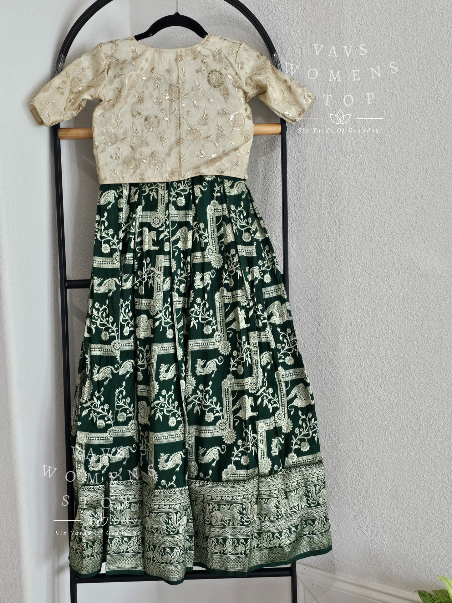 Benarasi Long frock with overcoat model blouse.