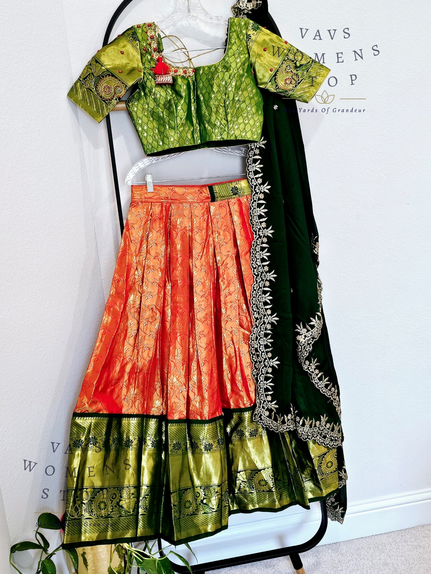 Pure Kanchi Silk Traditional Half Saree Set