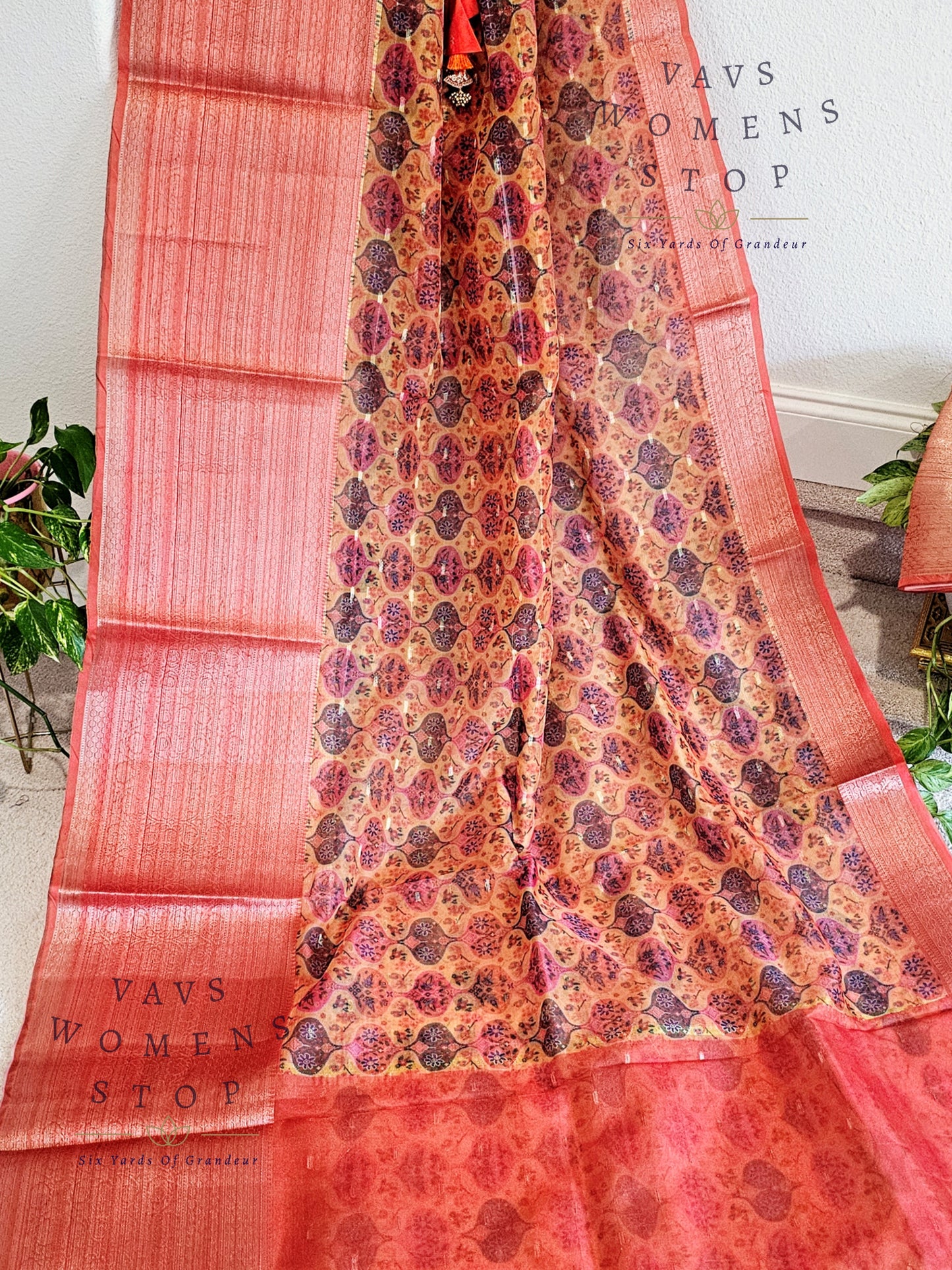 Fancy Semi Organza Patola Design Saree
