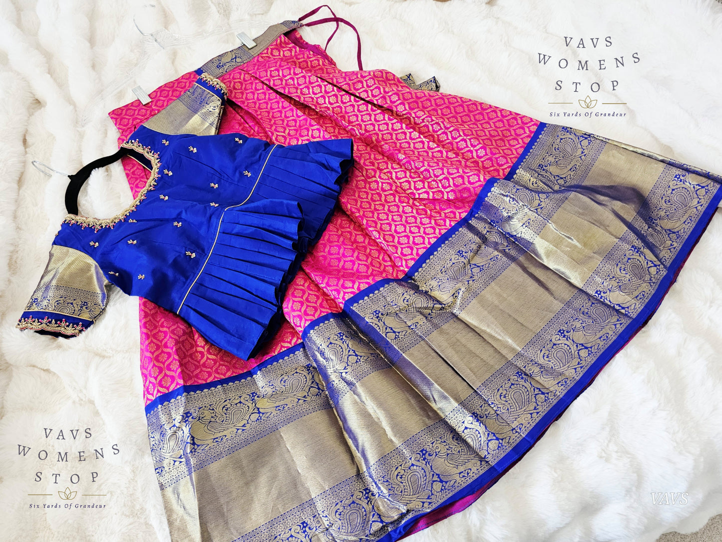 Pure Kanchi Silk Lehenga/ Pattu Pavada Set