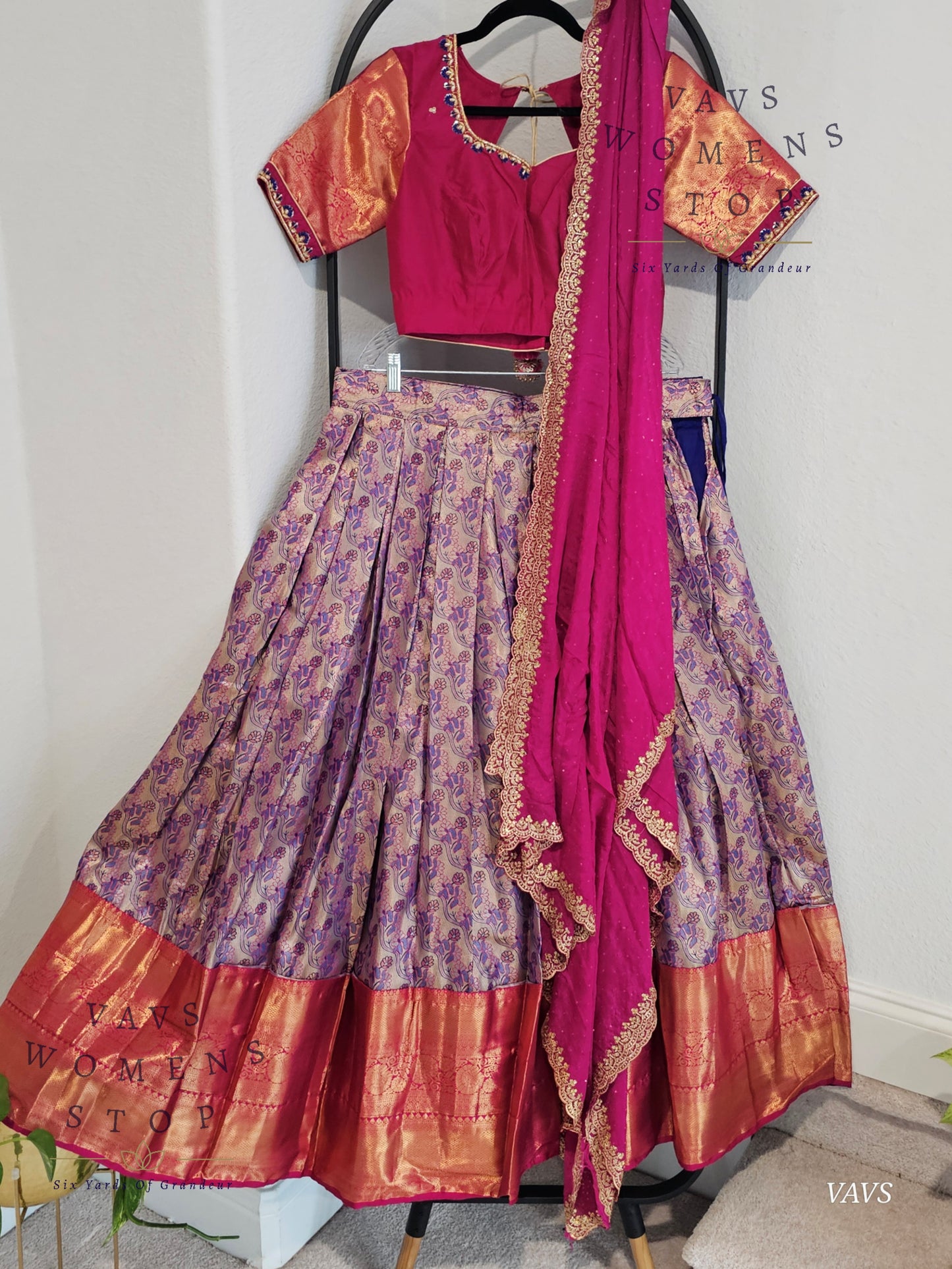 Semi Kanchi Half Saree Set
