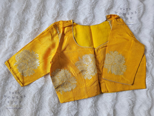 Yellow Munga Crepe Silk Blouse