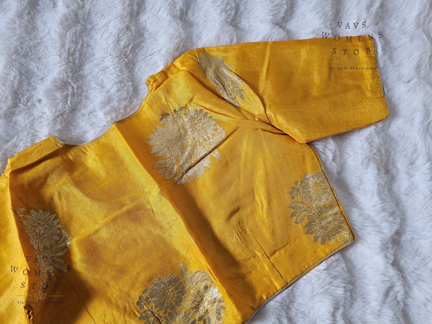 Yellow Munga Crepe Silk Blouse