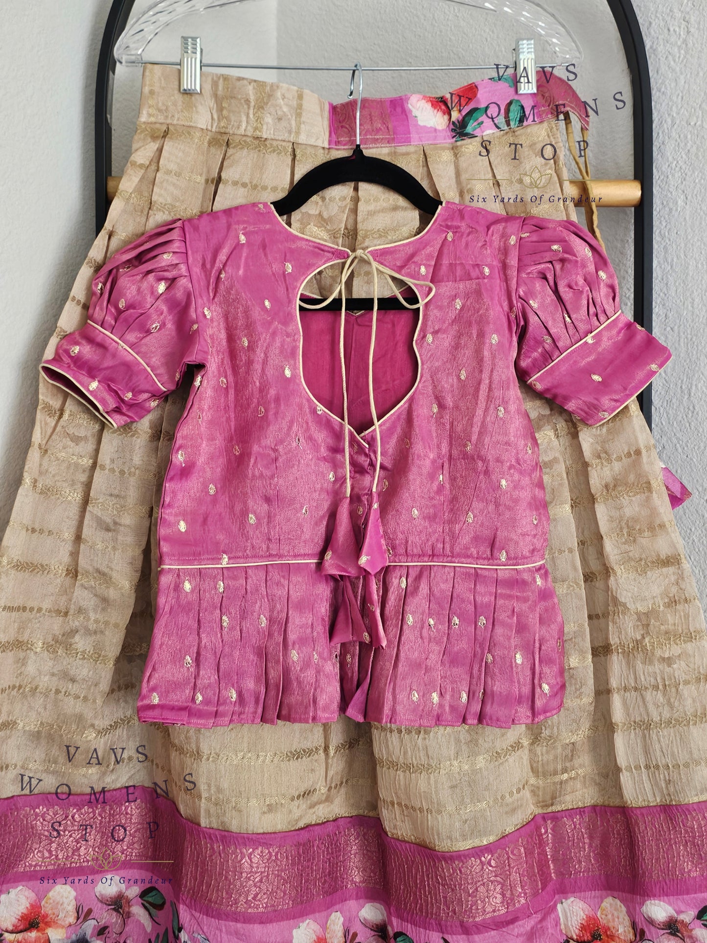 Designer Chanderi Silk Lehenga - Soft Tissue Blouse