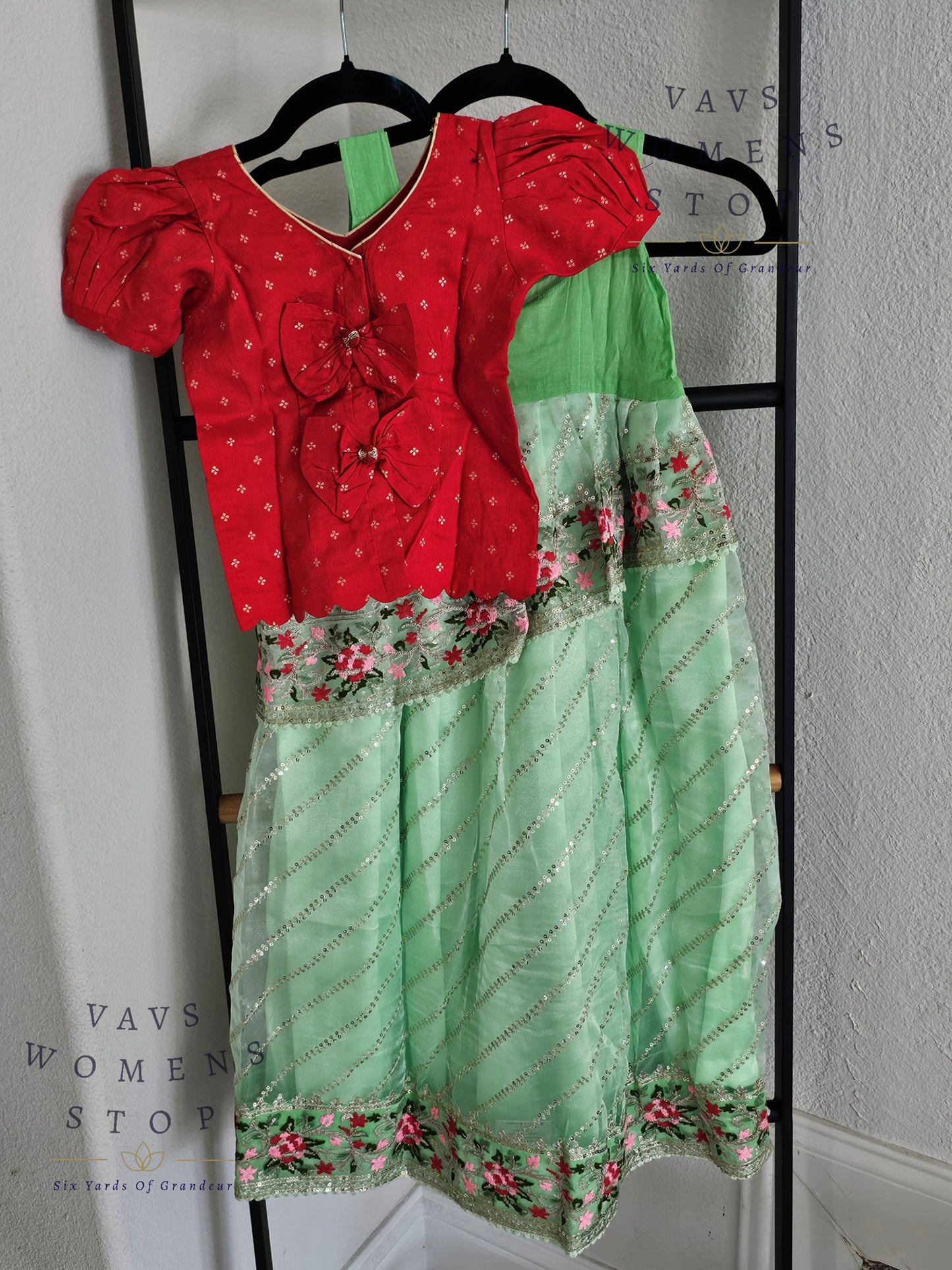 Designer Organza Sequins Lehenga Blouse