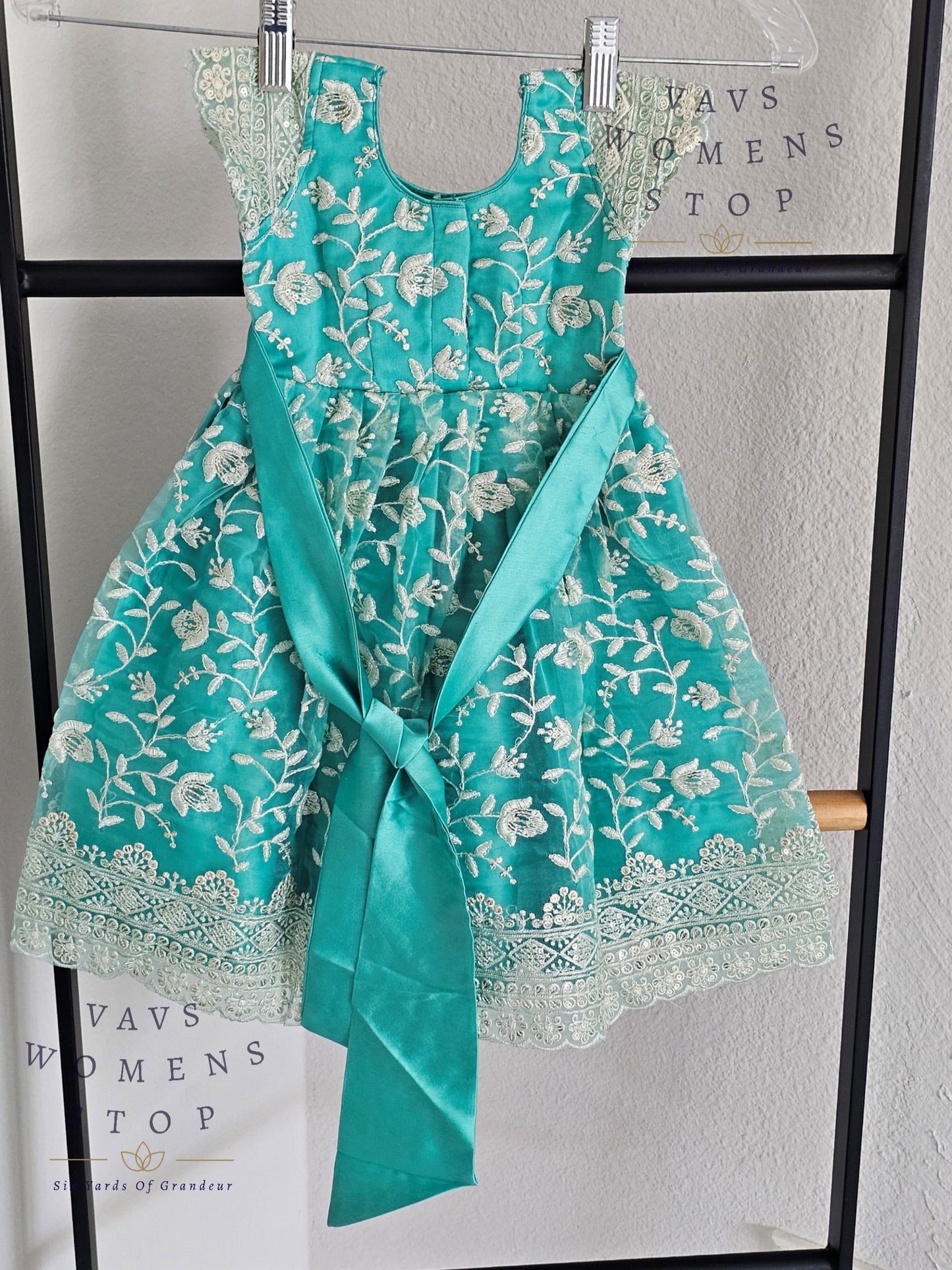 Designer Organza Sequins Frock