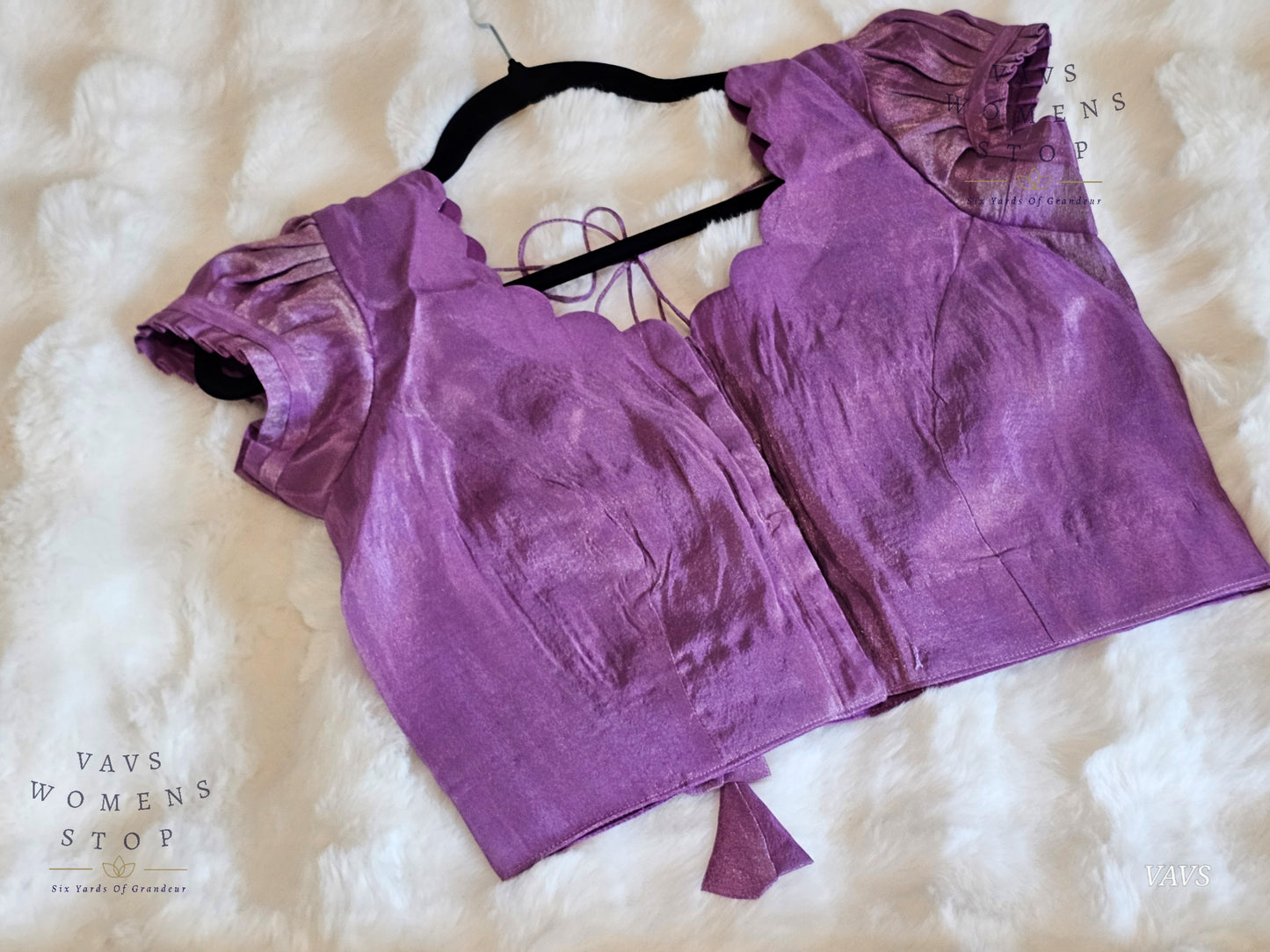 Lavender Shade Tissue Puff Sleeve Blouse