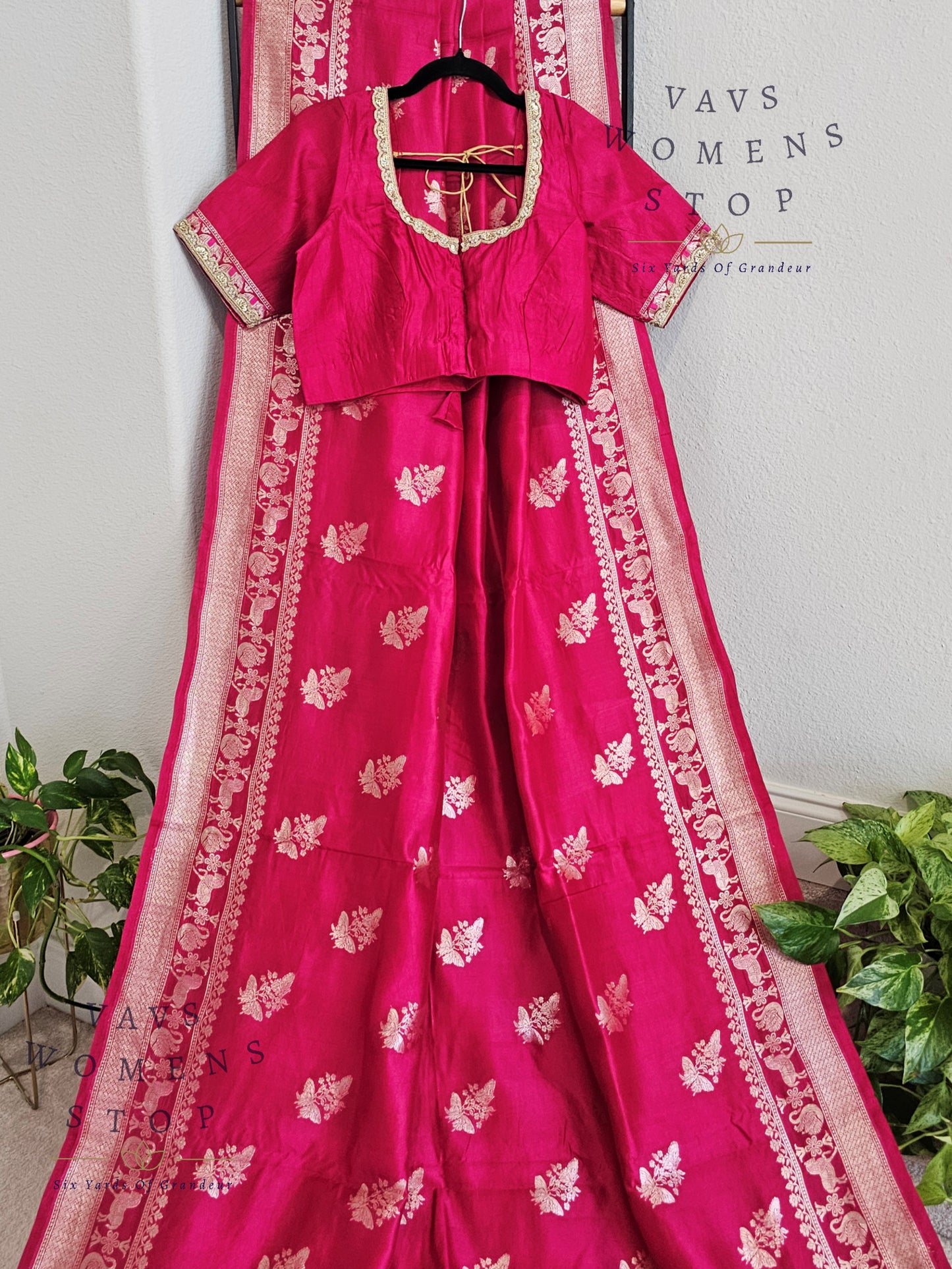 Pink Shade Pure Mango Benarasi Silk Saree with Blouse – Elegant Wedding & Festive Wear – Ready to Ship