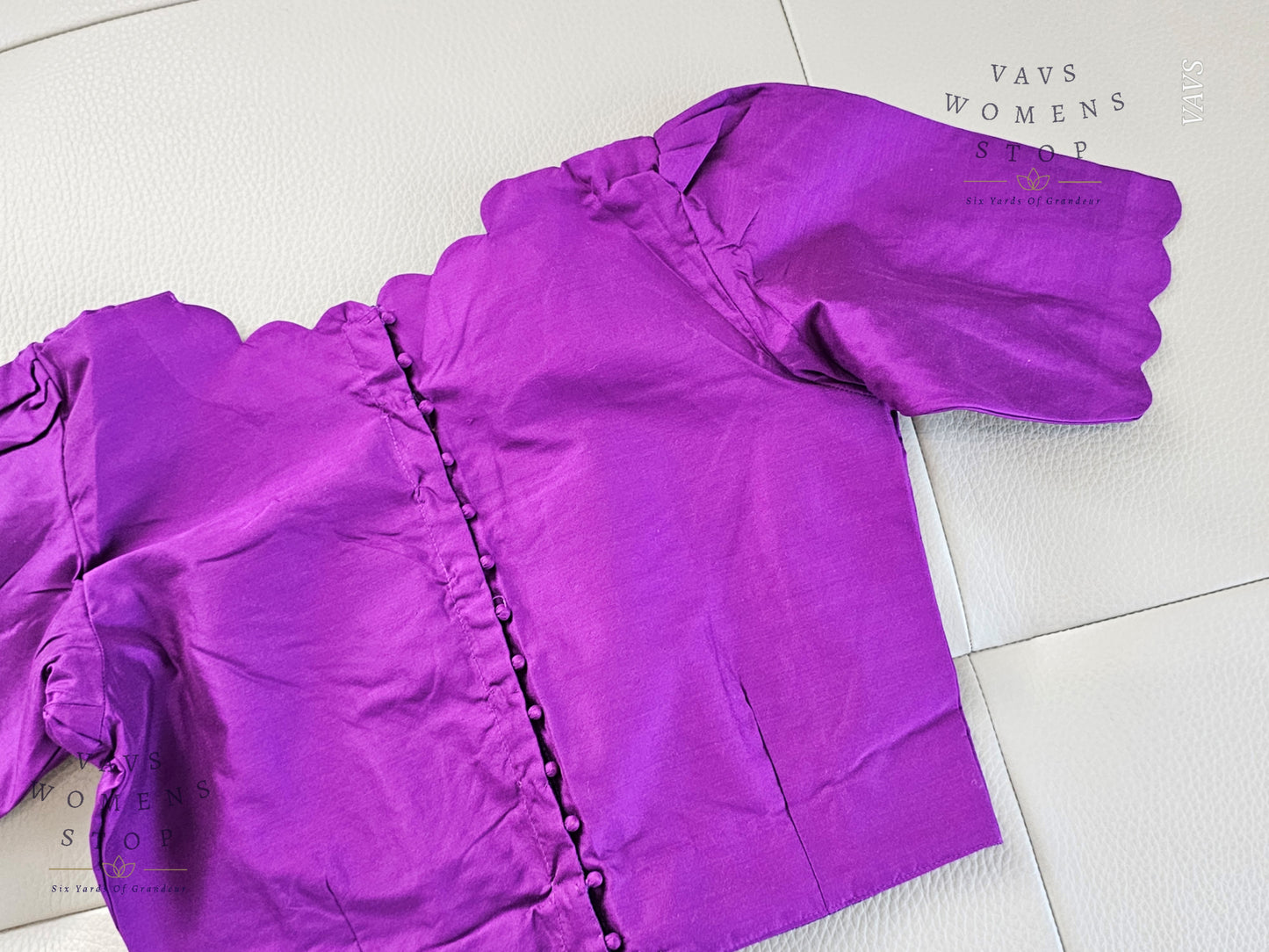 Purple Shade Designer Plain Jasmine Silk Blouse