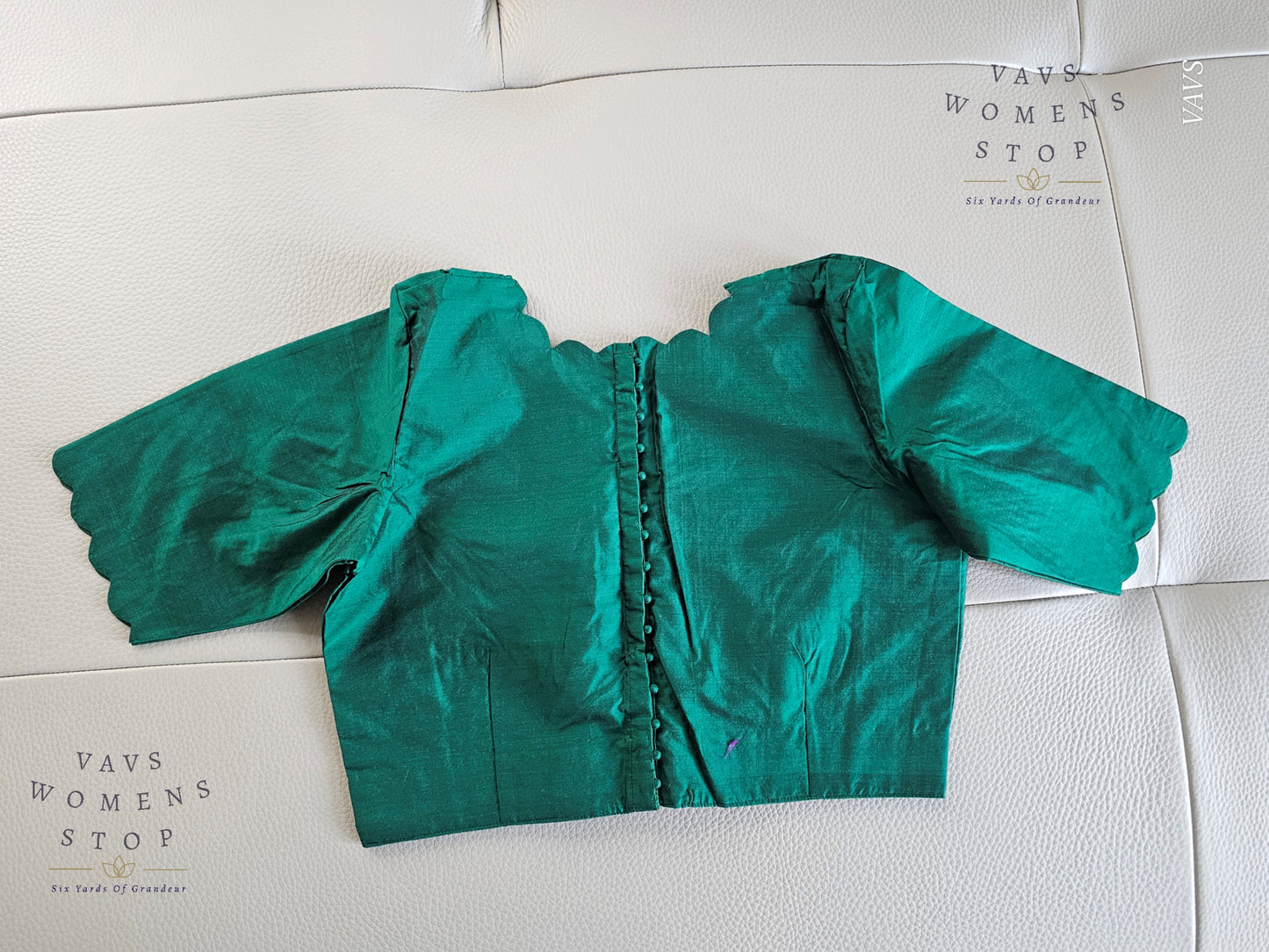 Green Shade Designer Plain Jasmine Silk Blouse