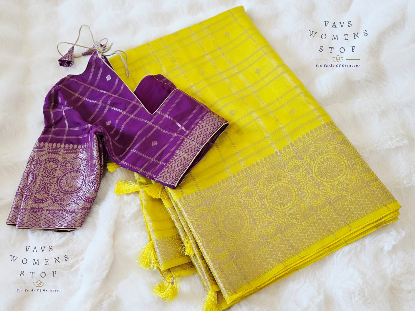 Soft Chanderi Linen Style Saree - Stitched Blouse