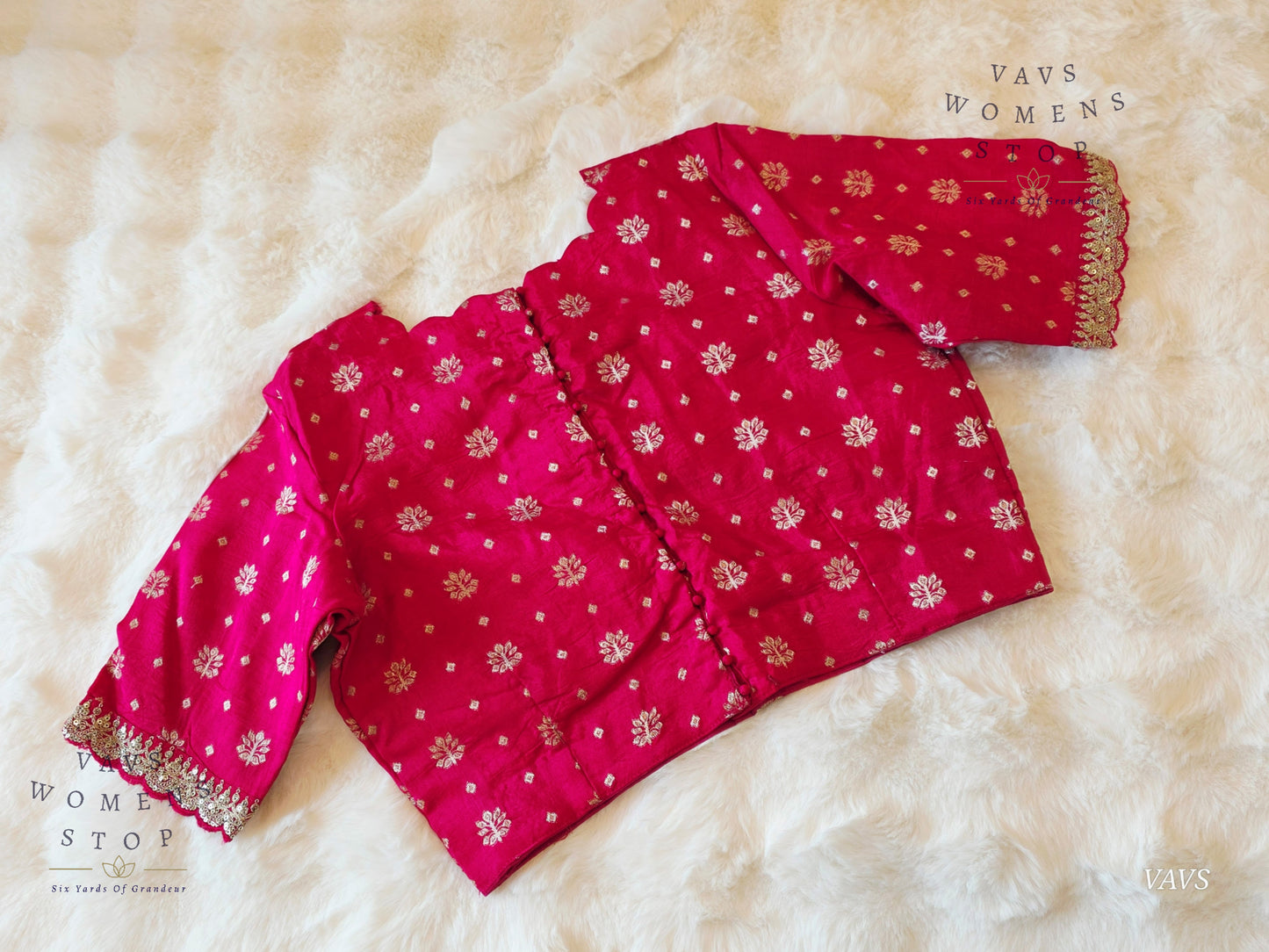 Pink Munga Crepe Silk Stitched Blouse