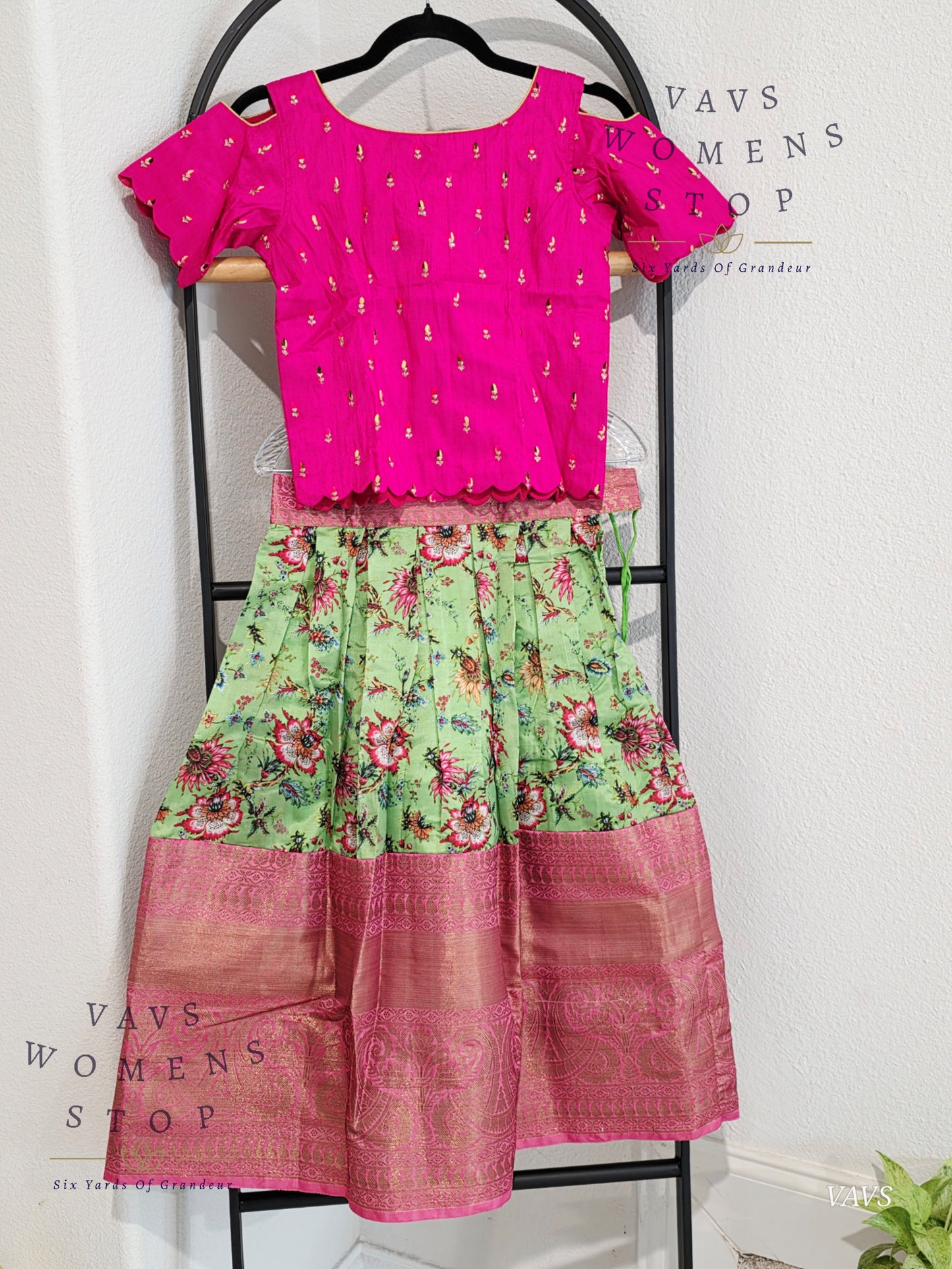 Benarasi Kalamkari Prints Silk Lehenga Blouse