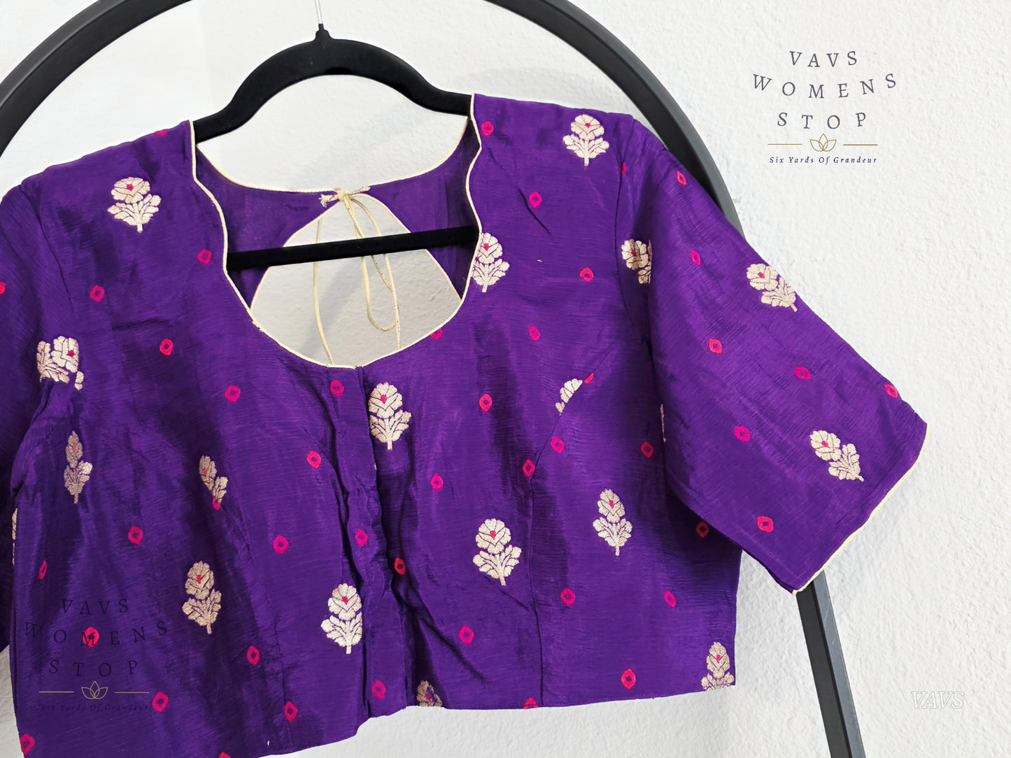 Purple Munga Crepe Silk Stitched Blouse