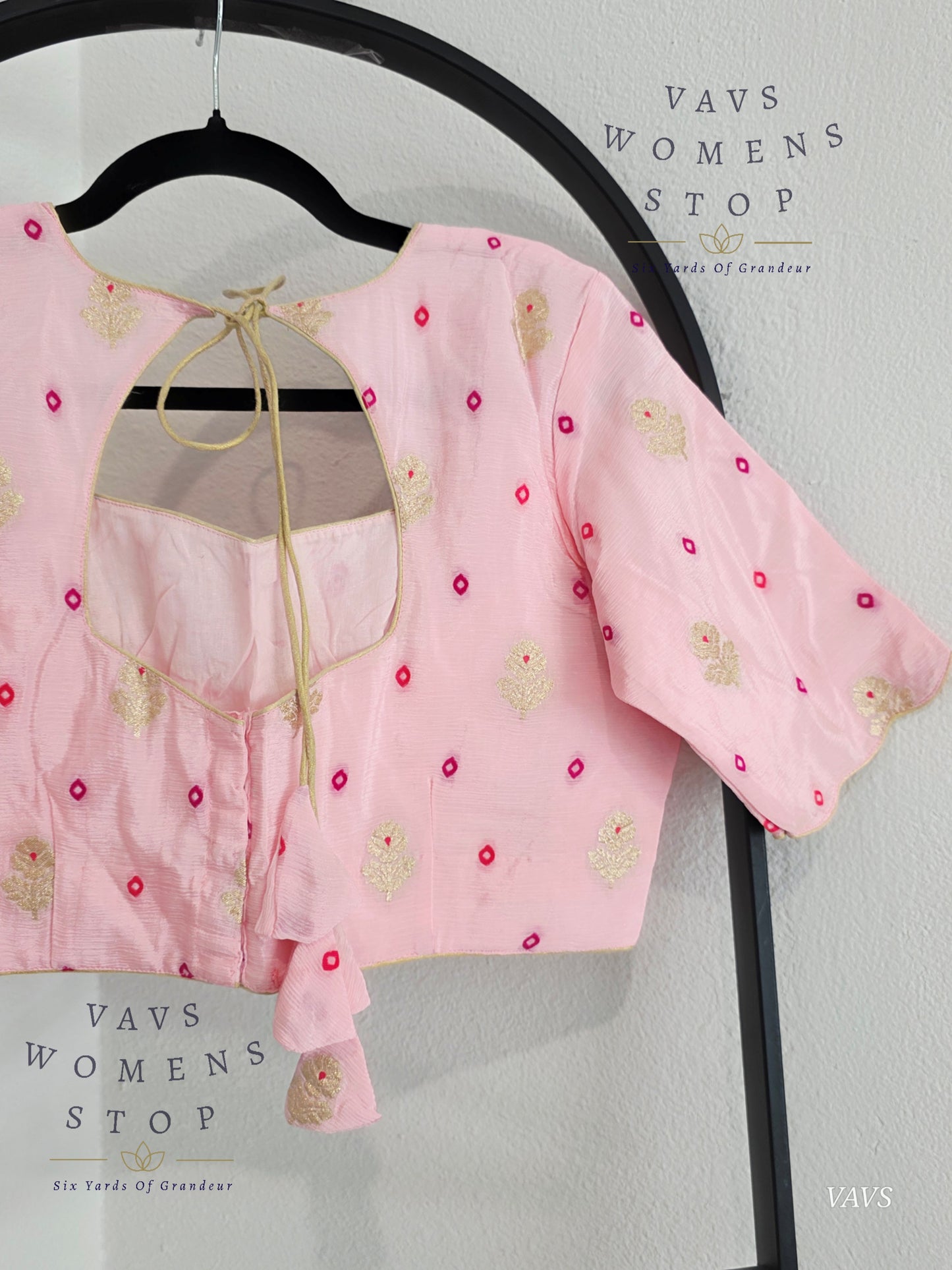 Baby Pink Shade Munga Crepe Silk Stitched Blouse