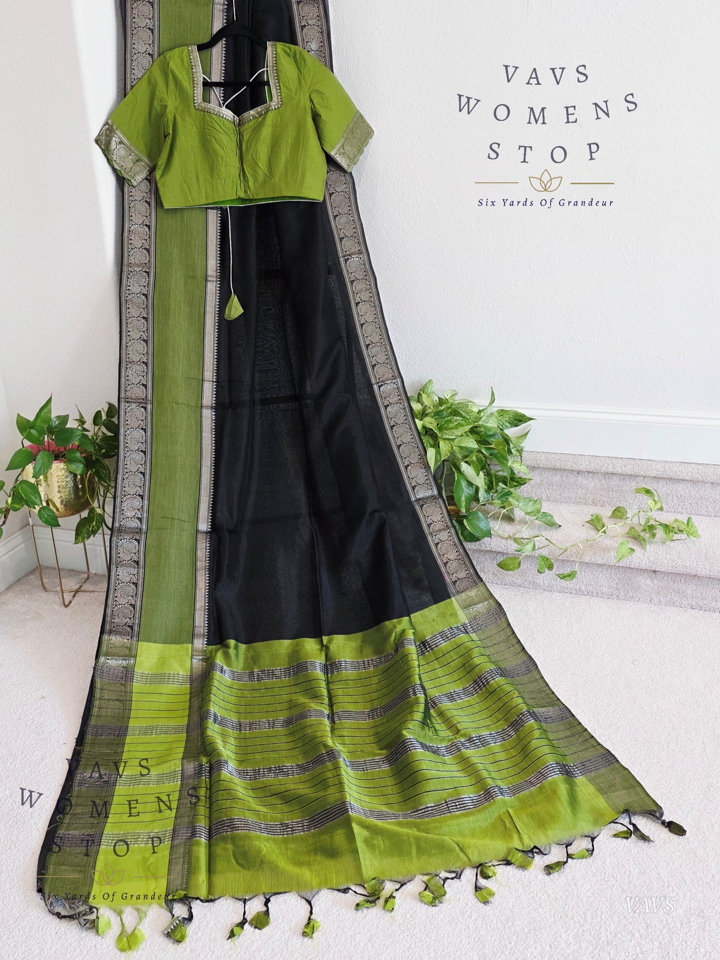 Trending Hit Nara Brahmani Inspired Mangalagiri Pattu Saree with Matching Blouse – Ready to Ship from USA