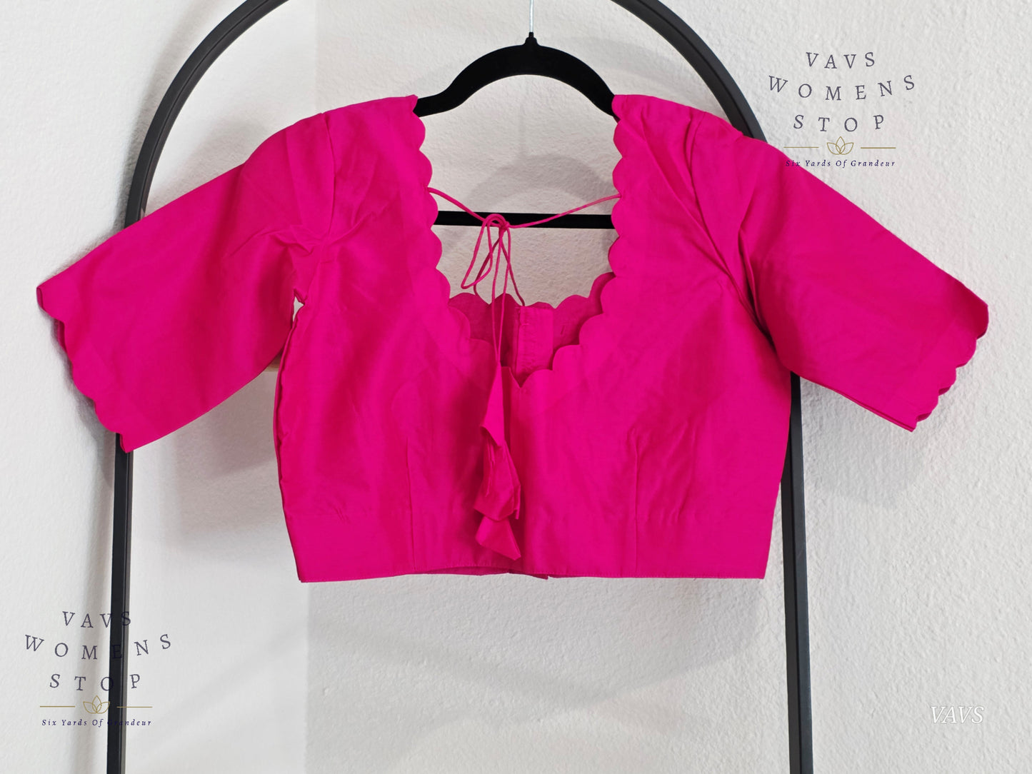 Rani Pink Plain Jasmin Silk Stitched Blouse