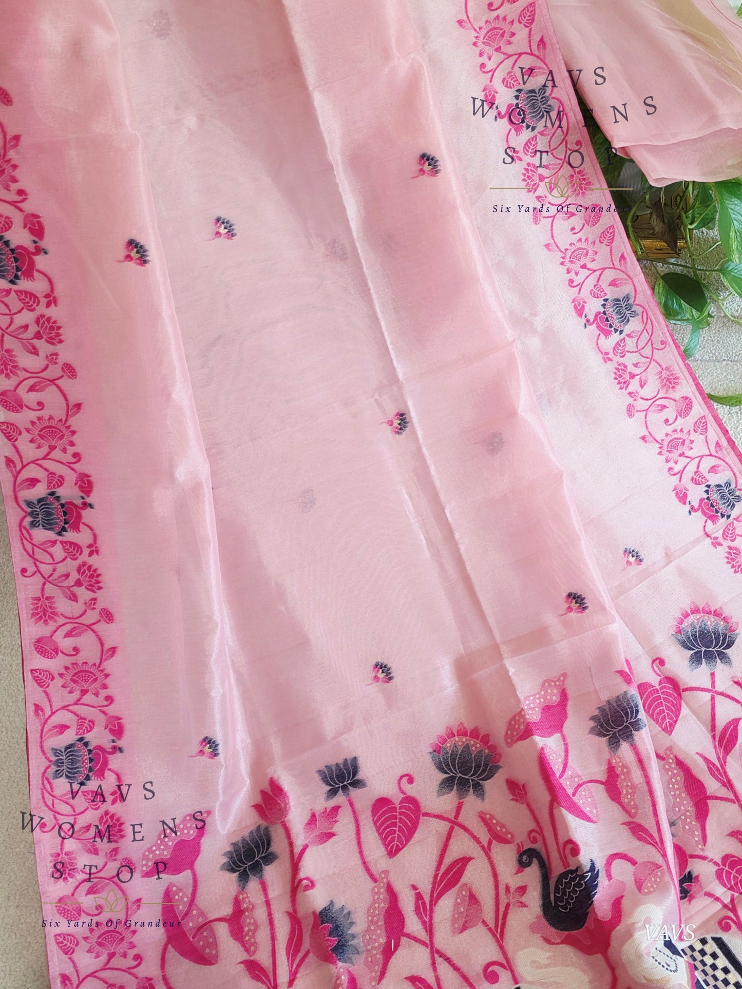 Semi Tissue Silk Cotton Jamdani Style Saree