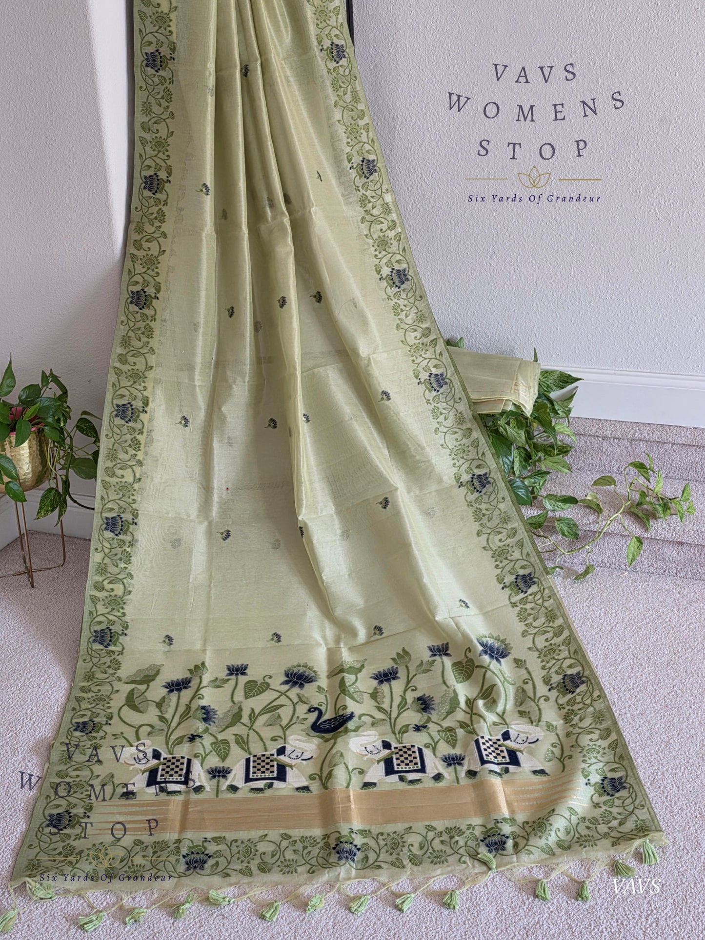 Semi Tissue Silk Cotton Jamdani Style Saree