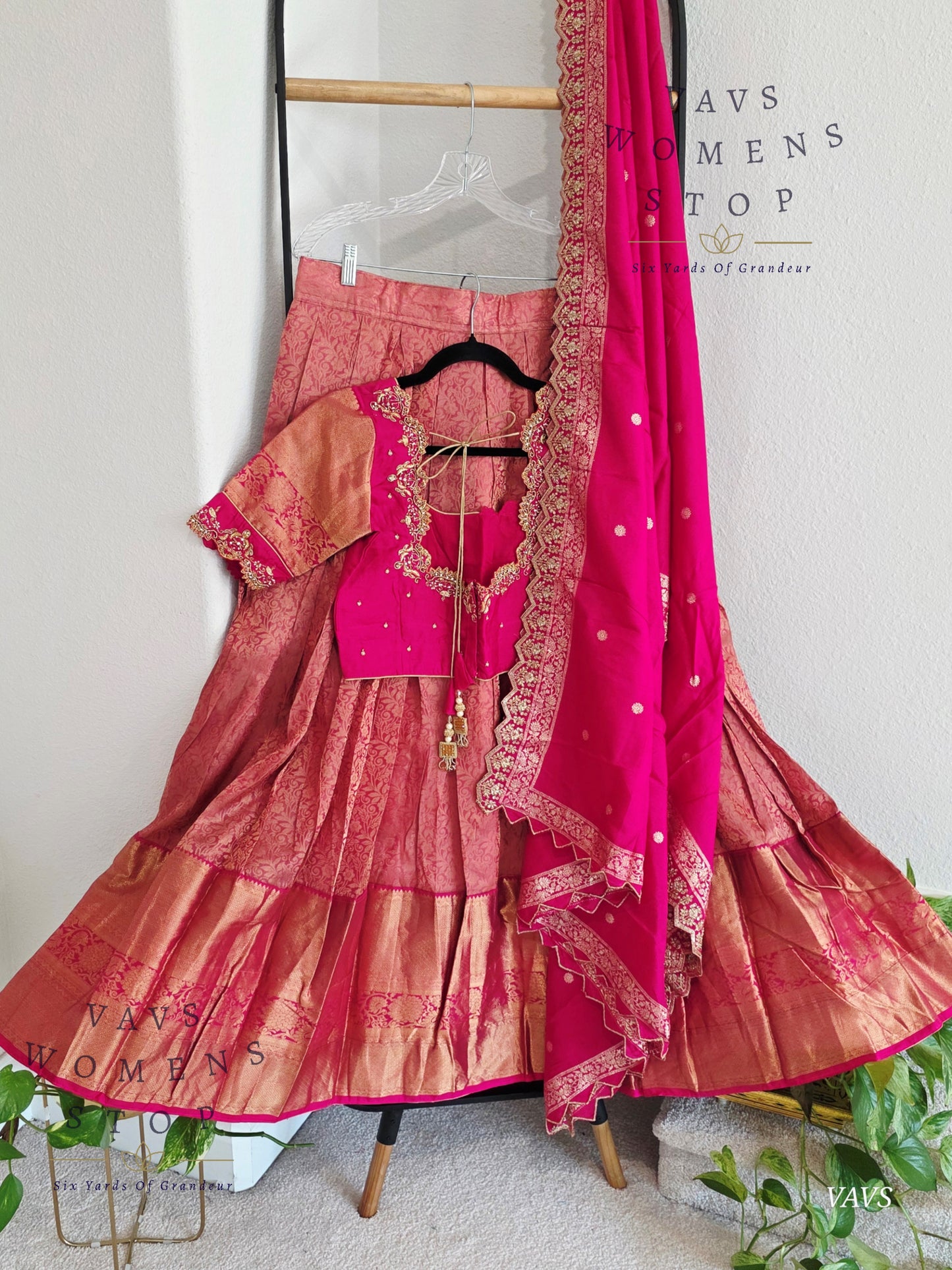 Pure Kanchi Pattu Silk Half Saree/Pattu Pavada Set