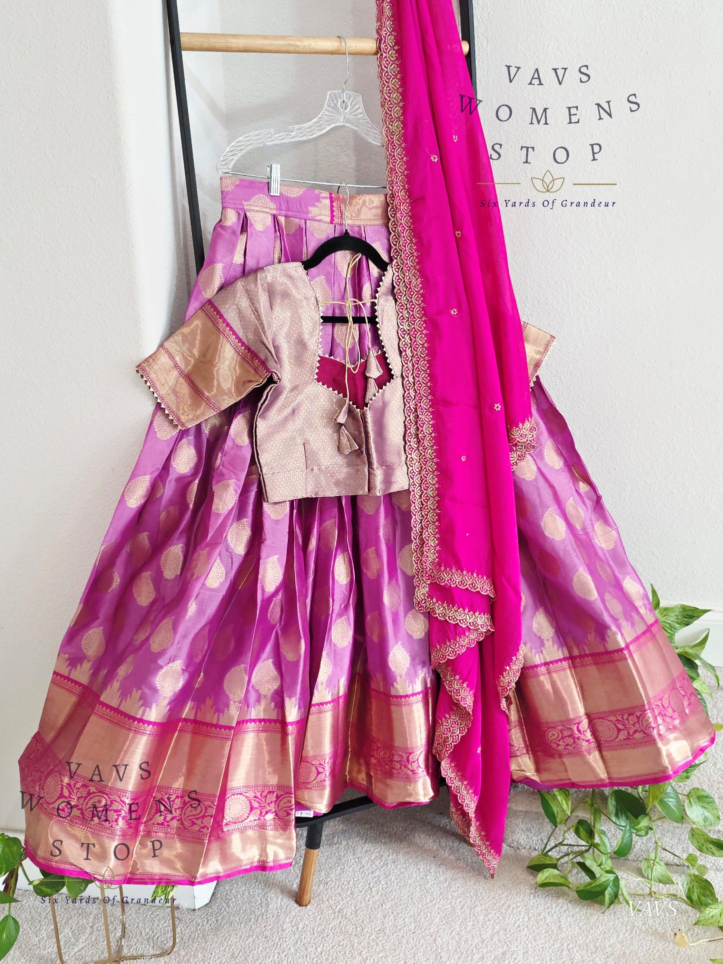 Soft Warm Organza Lehenga / Langa Voni Set