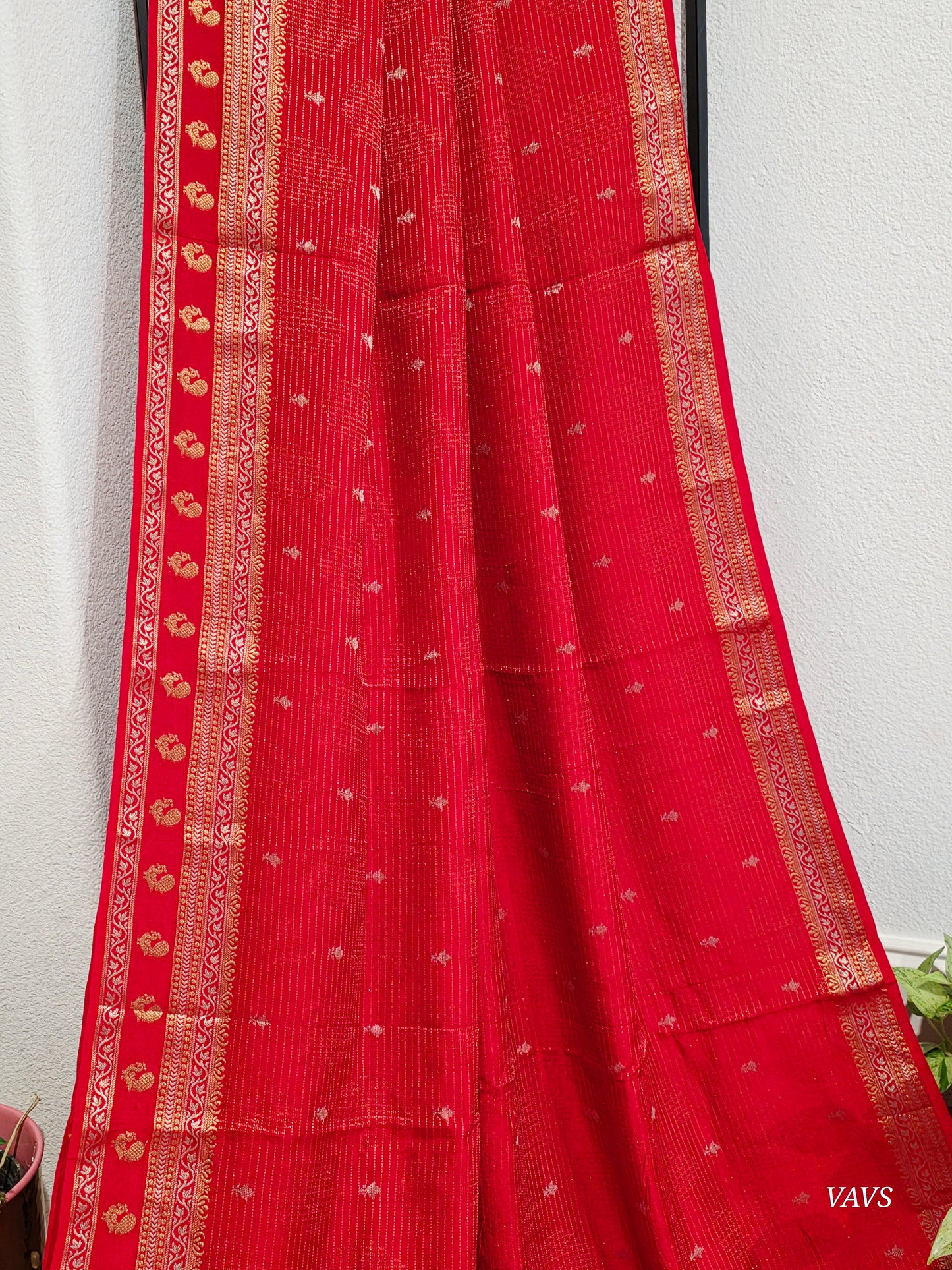 Red Shade Designer Munga Georgette Saree