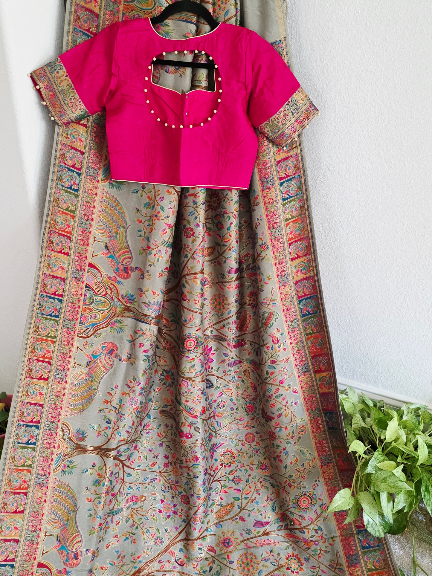 Kashmiri Emporium Design Soft Silk Banarasi Saree with Stitched Blouse