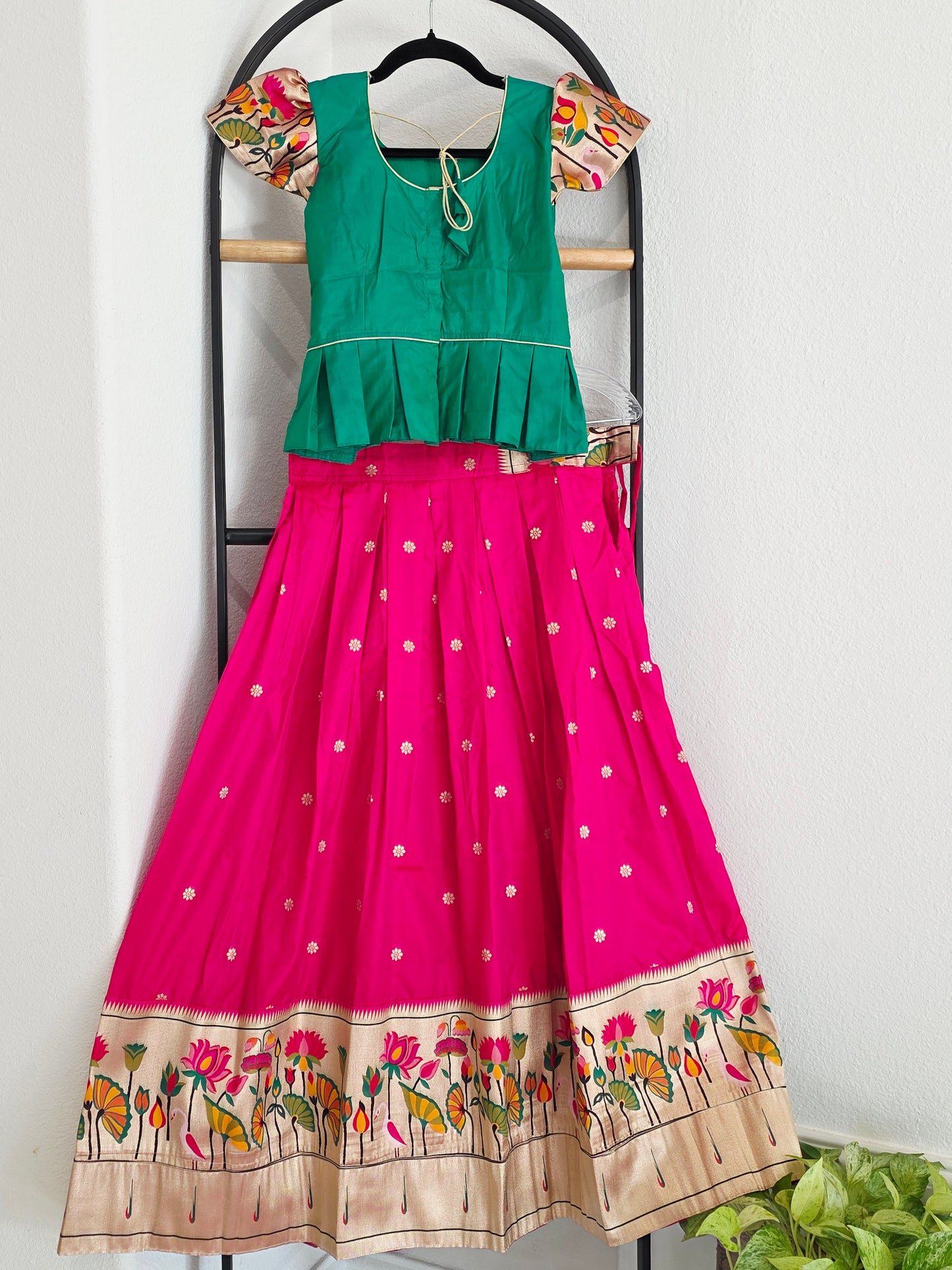 Paithani Style Soft Benarasi Lehenga Set for Girls (9 - 10Years)