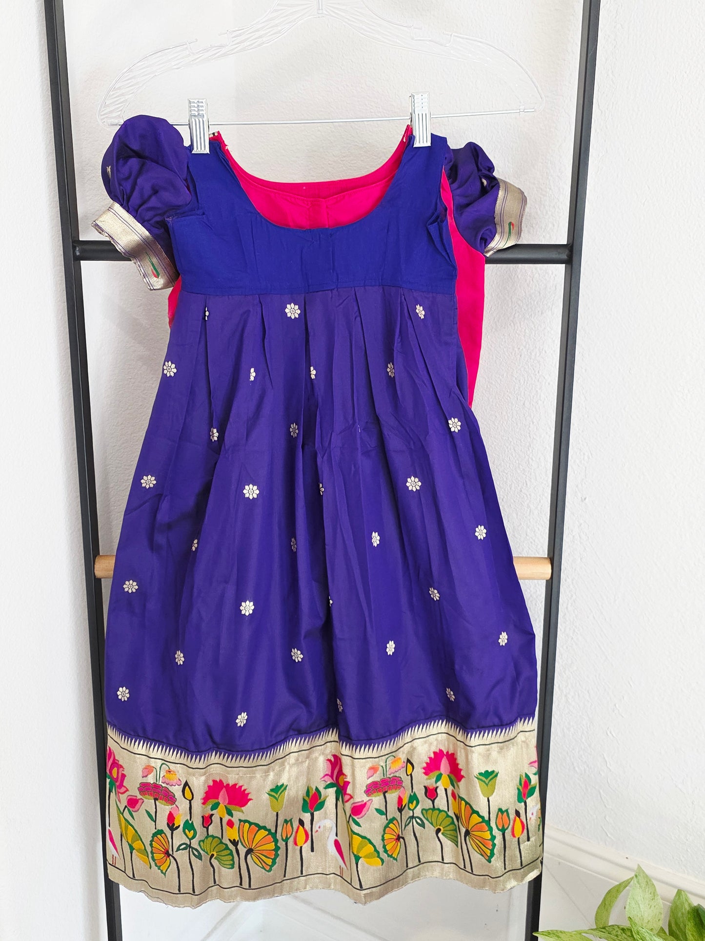 Paithani Style Soft Benarasi Lehenga Set for Girls (3 - 4Years)