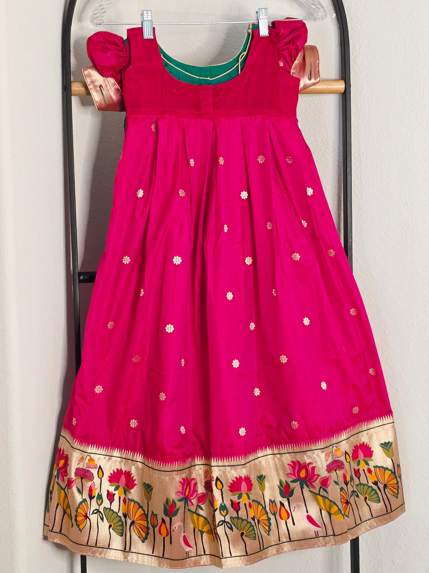Paithani Style Soft Benarasi Lehenga Set for Girls (4 - 5Years)
