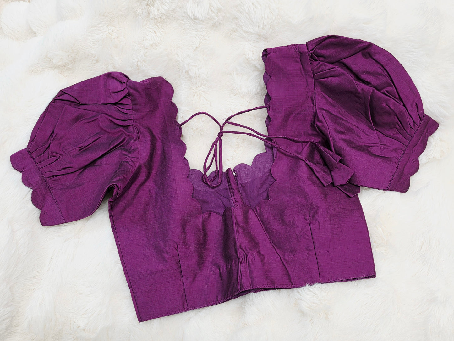 Plum Purple Puff Sleeve Blouse