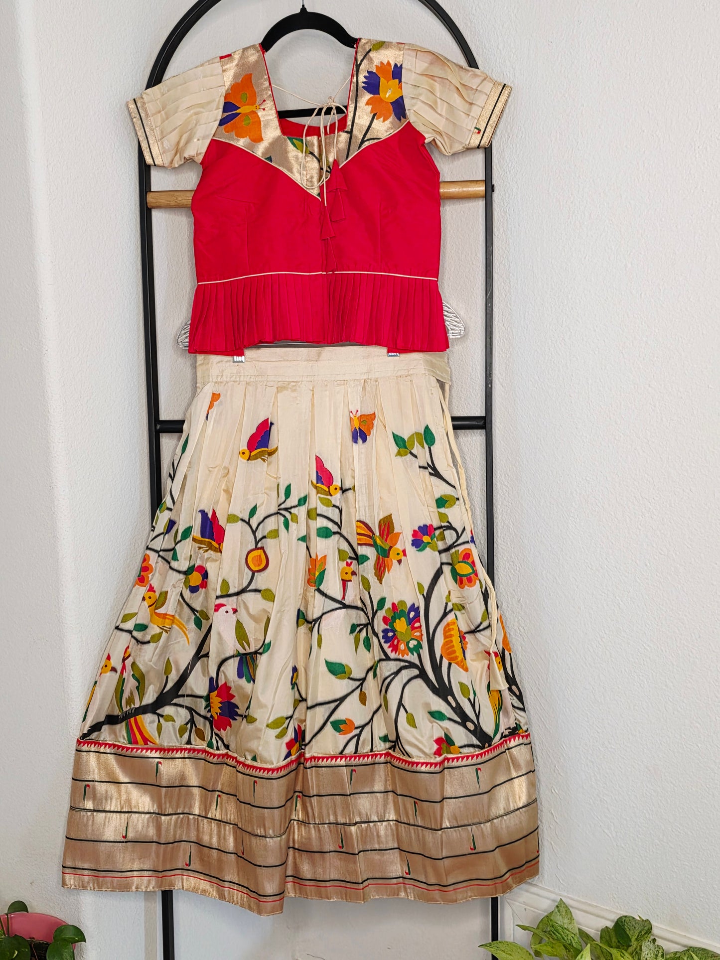Paithani Style Soft Benarasi Lehenga Set for Girls (6 - 7Years)