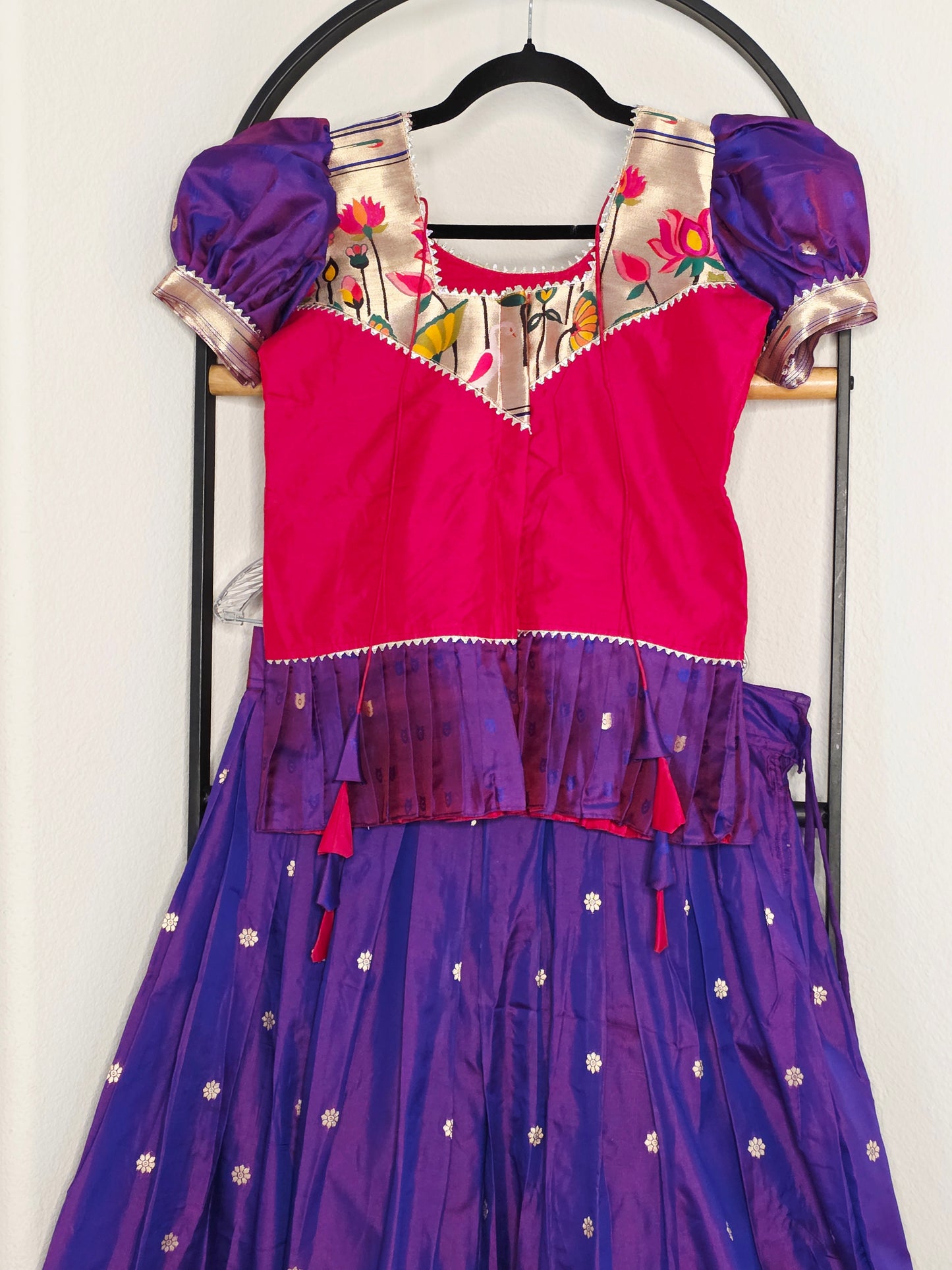 Paithani Style Soft Benarasi Lehenga Set for Girls (11 - 12Years)
