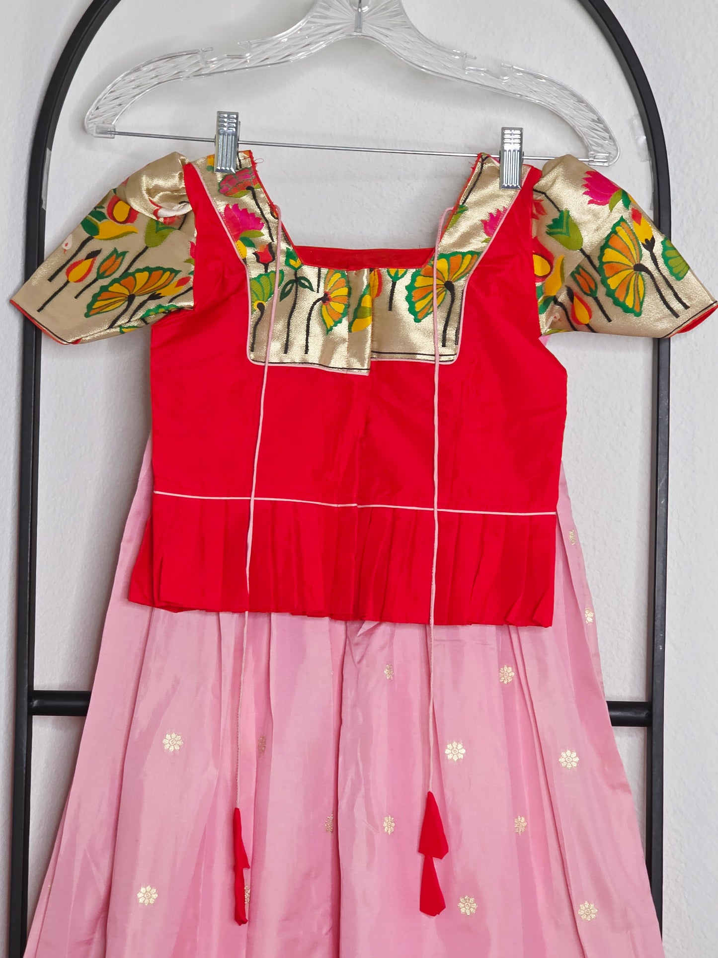 Paithani Style Soft Benarasi Lehenga Set for Girls (4 - 5Years)