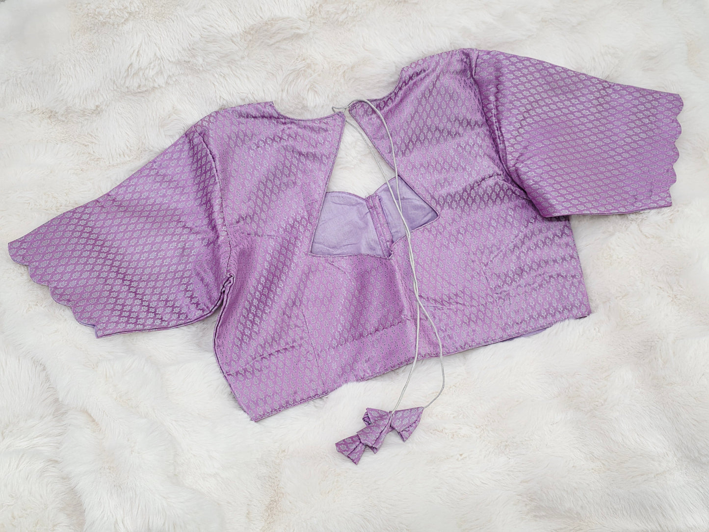 Lavender Mist Banarasi Silk Stitched Blouse