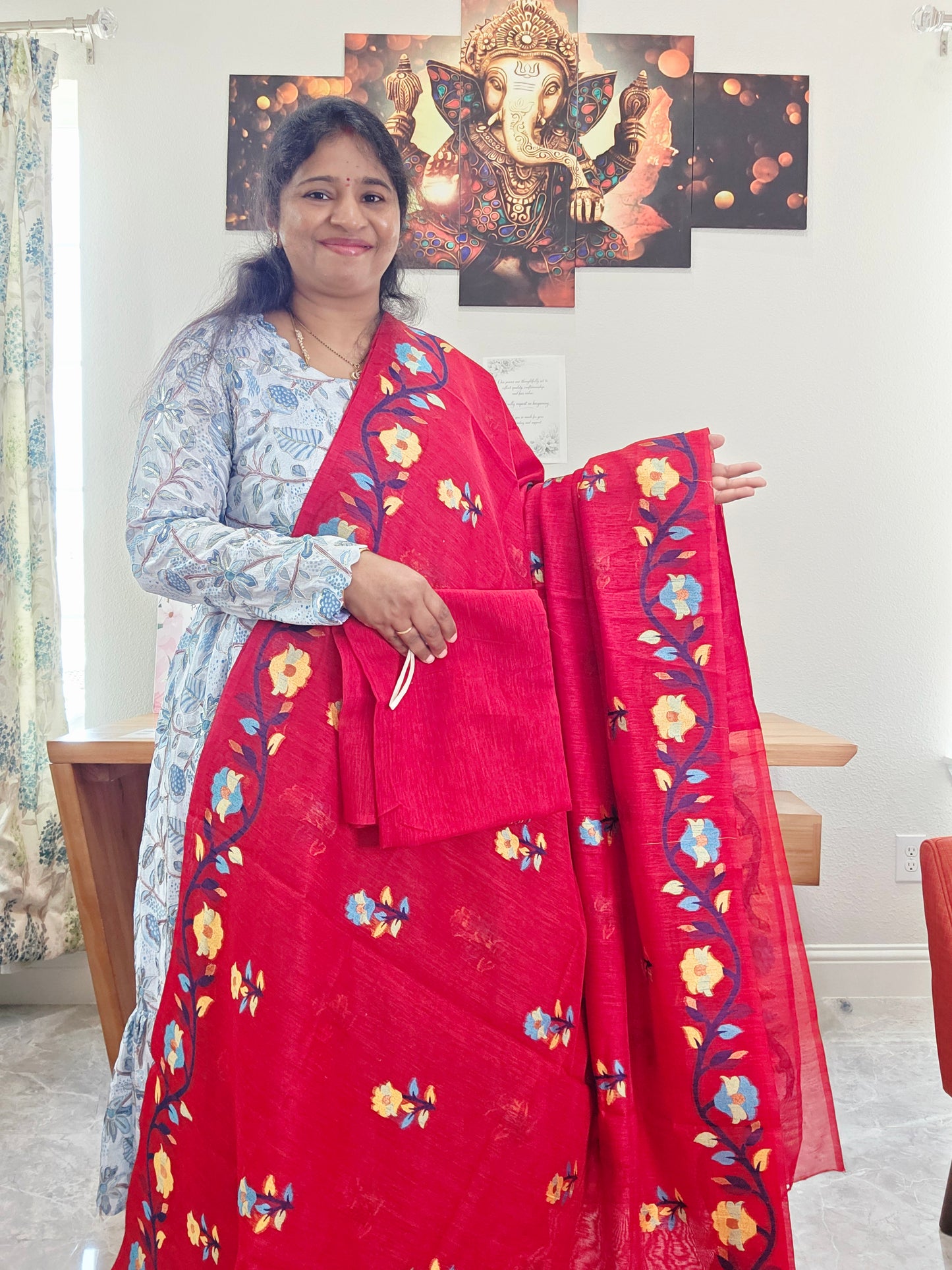 Semi Matka Silk Jamdani Saree