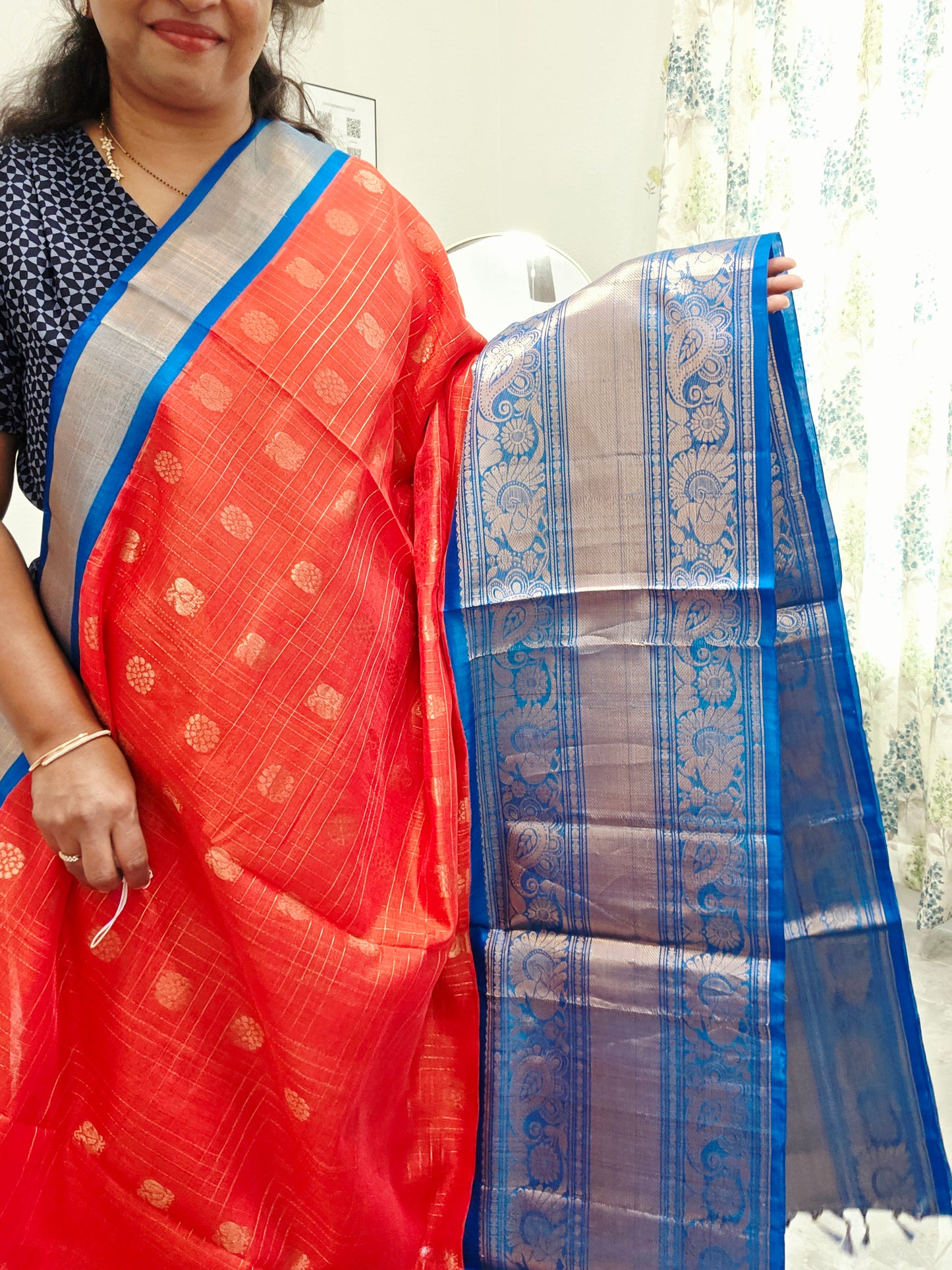 Pure Kuppadam Pattu Silk Cotton Saree - Blouse